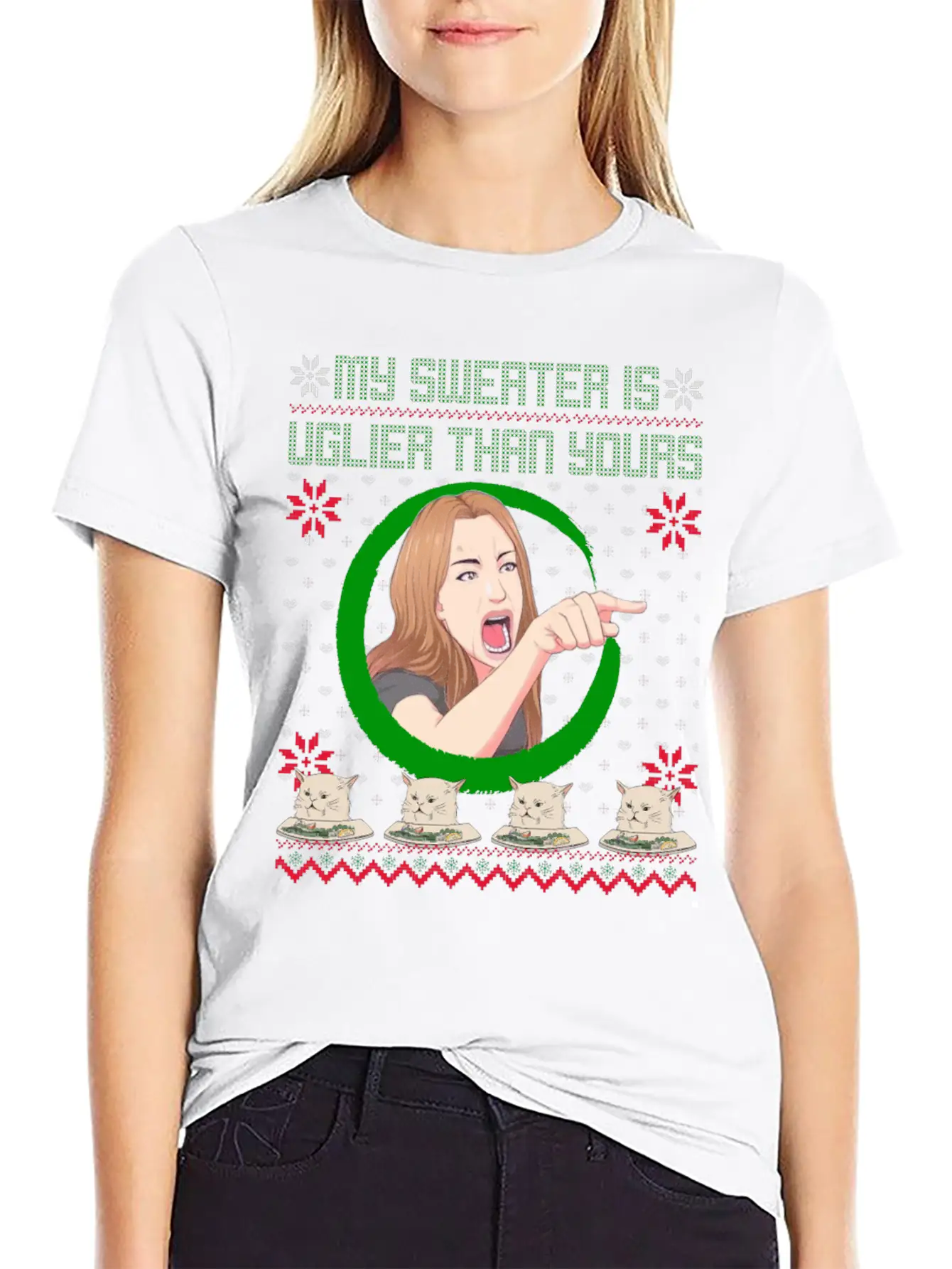 My Sweater Is Uglier Than Yours Unisex Short Sleeve Soft Cotton T-Shirt – Casual Everyday Wear
