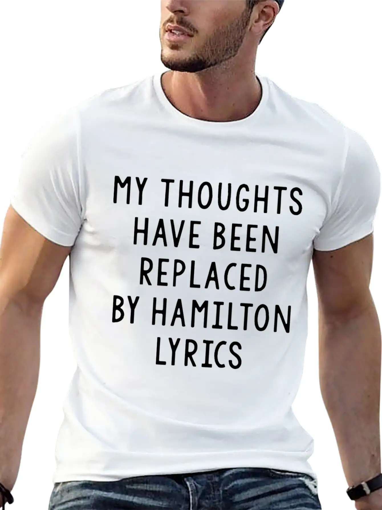 My Thoughts Have Been Replaced By Lyrics Unisex Short Sleeve Soft Cotton T-Shirt – Casual Everyday Wear
