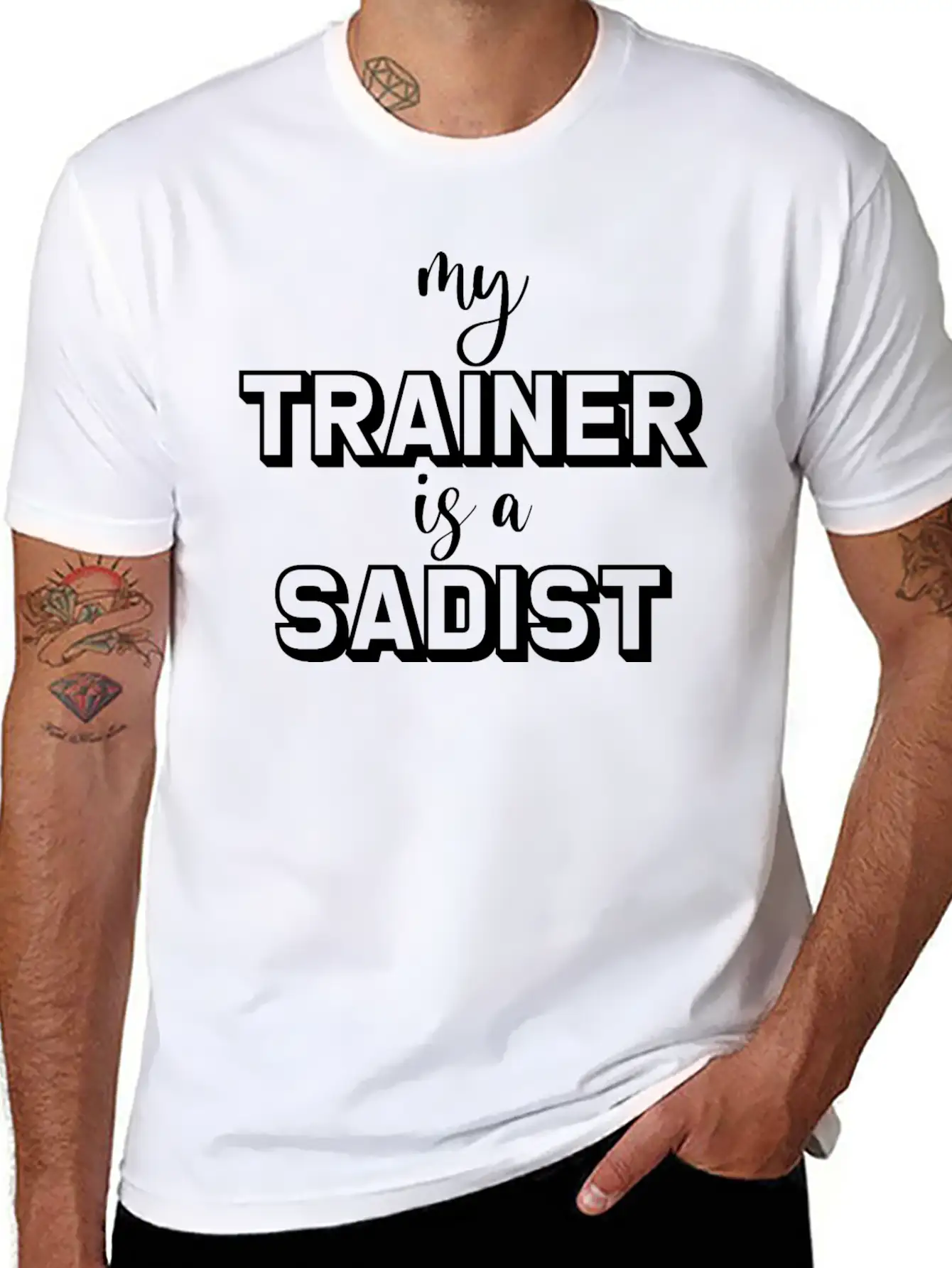 My Trainer Is A Sadist Basic Graphic T-Shirt – Daily Comfort In Soft Cotton