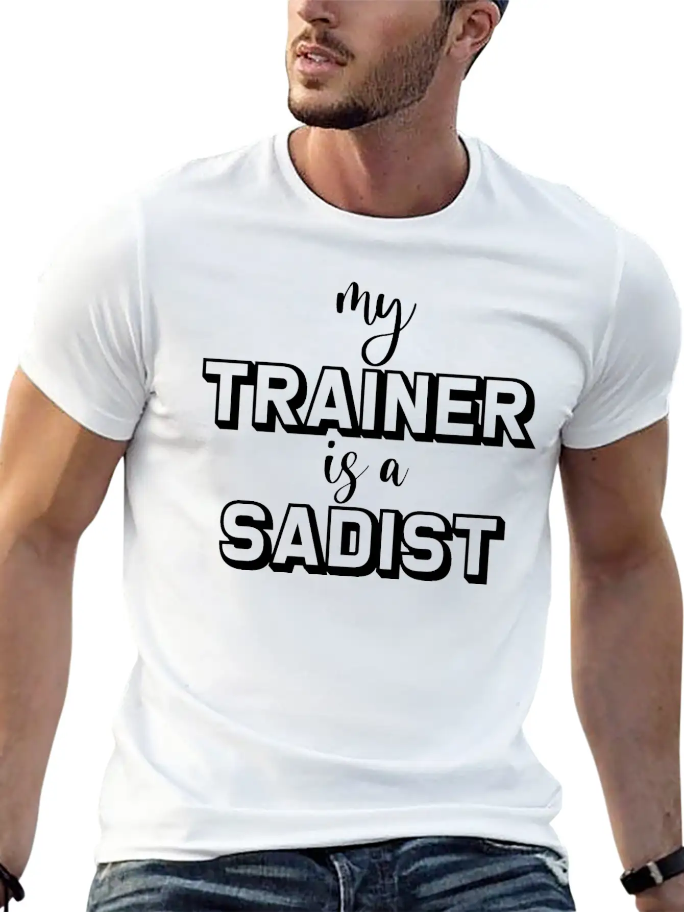 My Trainer Is A Sadist Basic Graphic T-Shirt – Daily Comfort In Soft Cotton