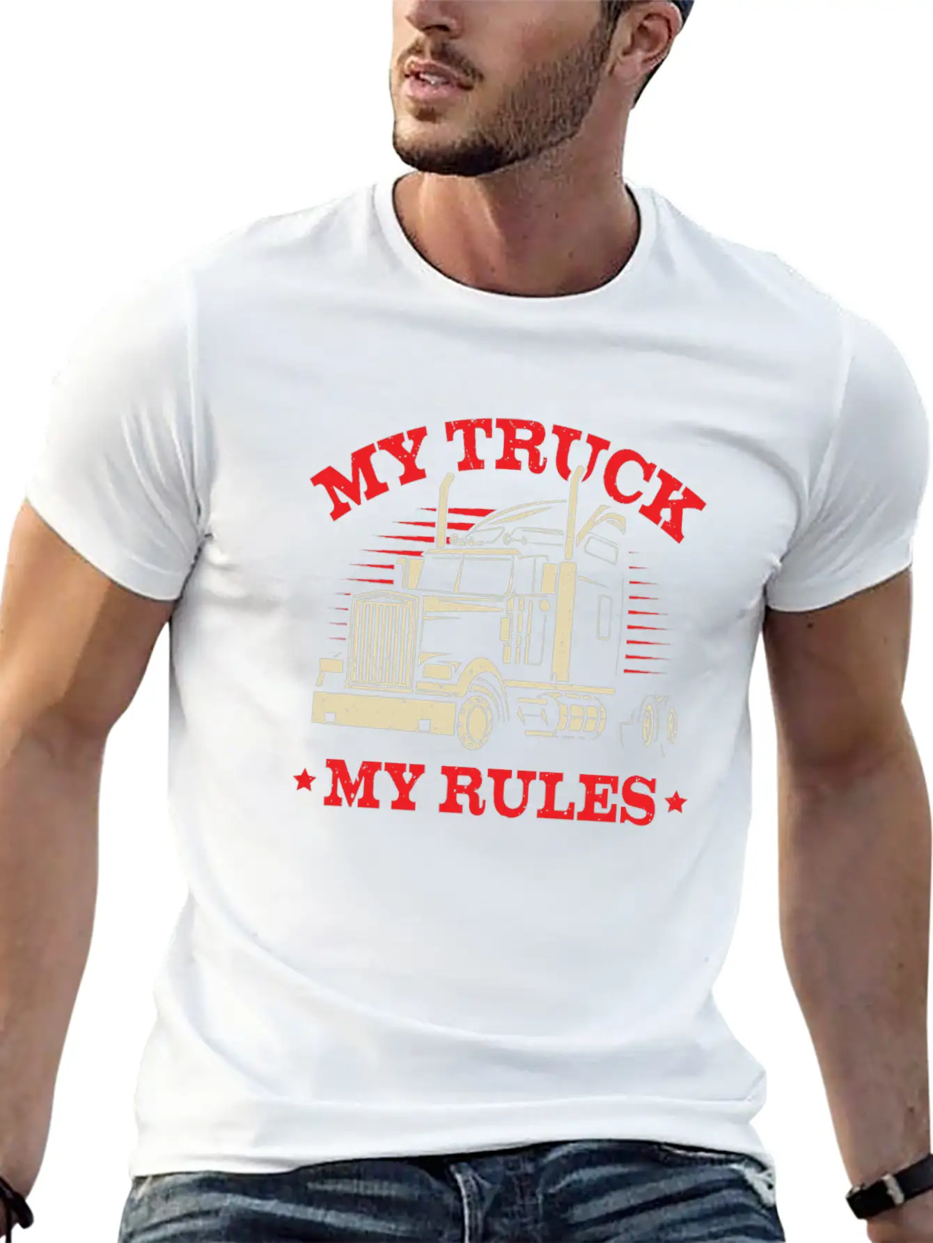 My Truck My Rules Trucker Gift Stylish Everyday T-Shirt – Unisex Basic Cotton Tee