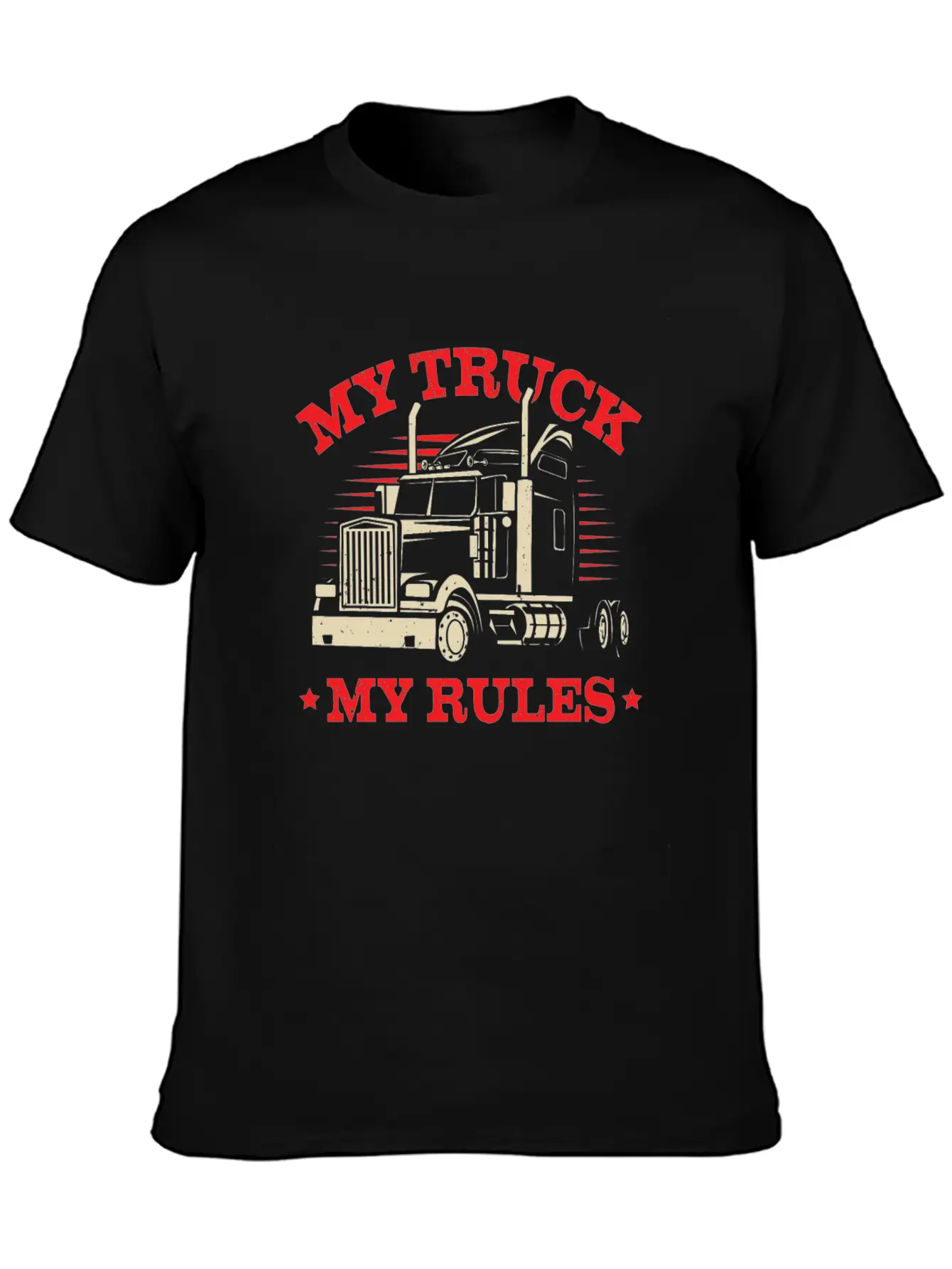 My Truck My Rules Trucker Gift Stylish Everyday T-Shirt – Unisex Basic Cotton Tee