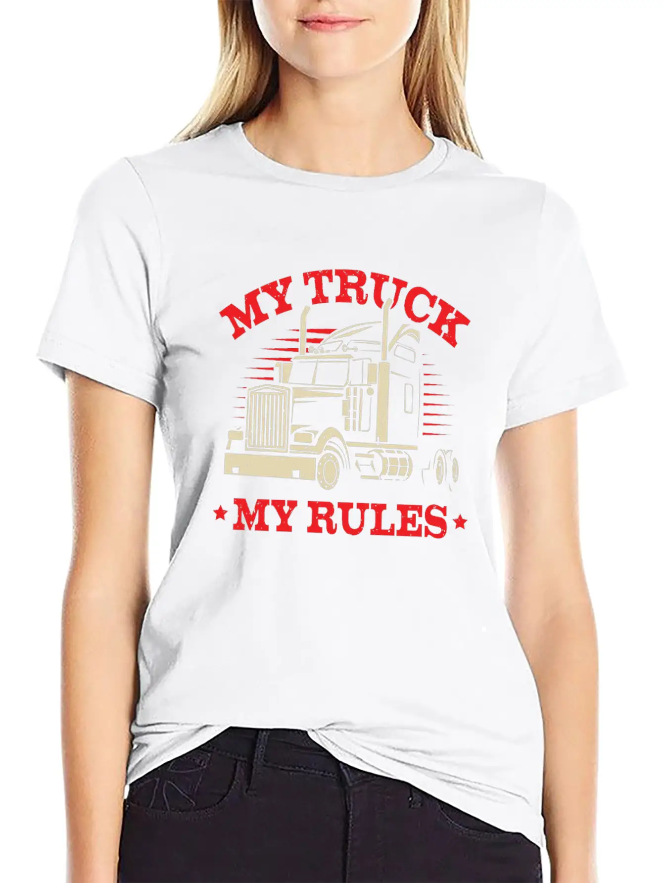 My Truck My Rules Trucker Gift Stylish Everyday T-Shirt – Unisex Basic Cotton Tee