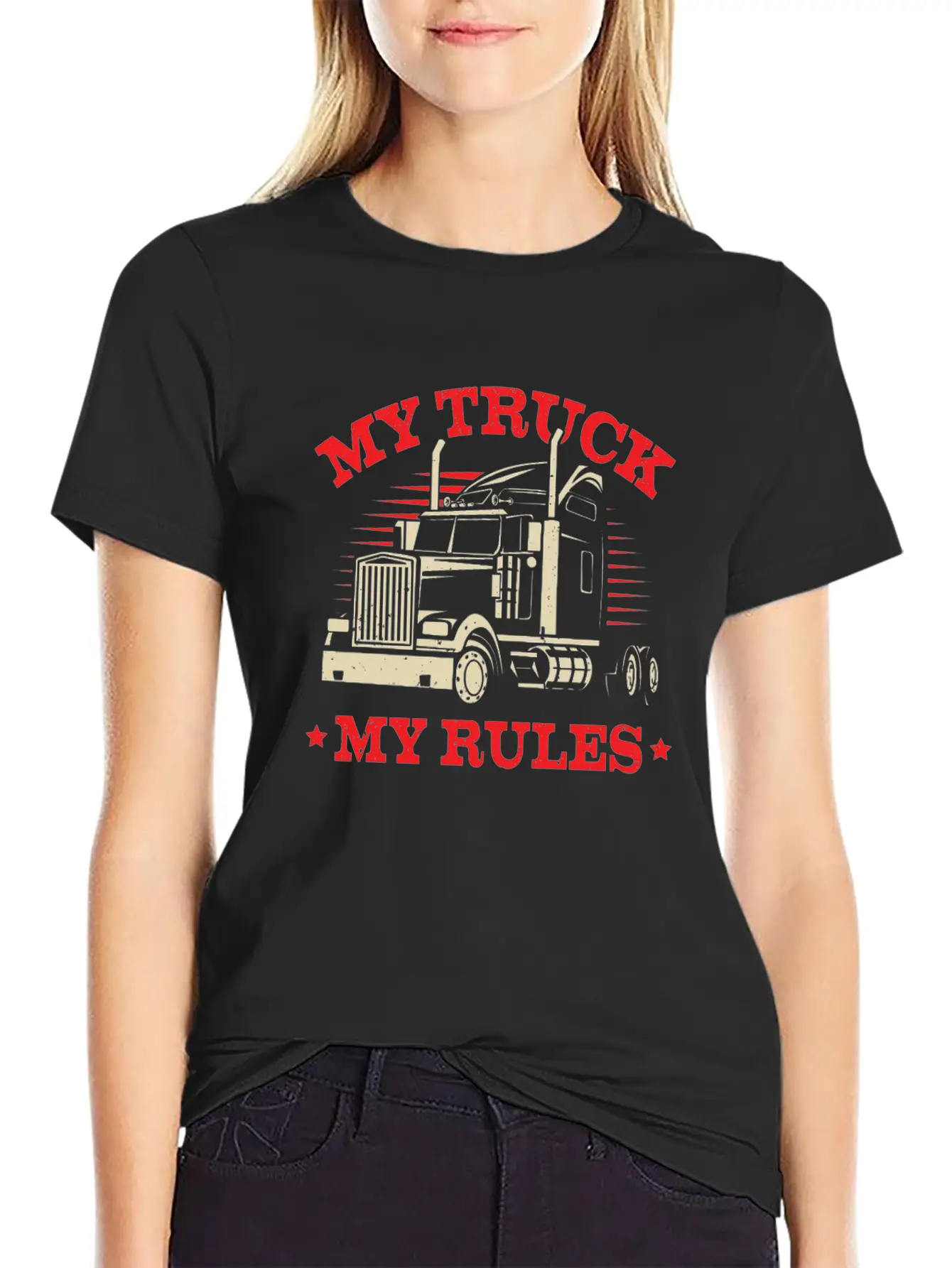 My Truck My Rules Trucker Gift Stylish Everyday T-Shirt – Unisex Basic Cotton Tee