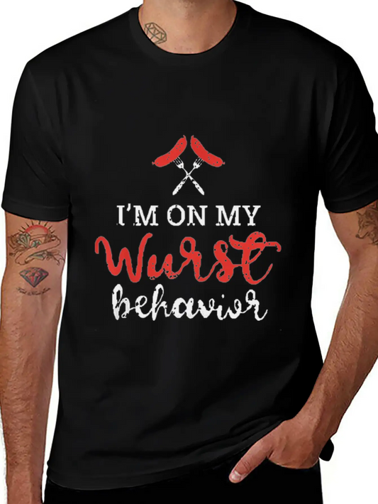 My Wurst Behavior Oktoberfest Foodie Stylish Everyday T-Shirt – Unisex Basic Cotton Tee
