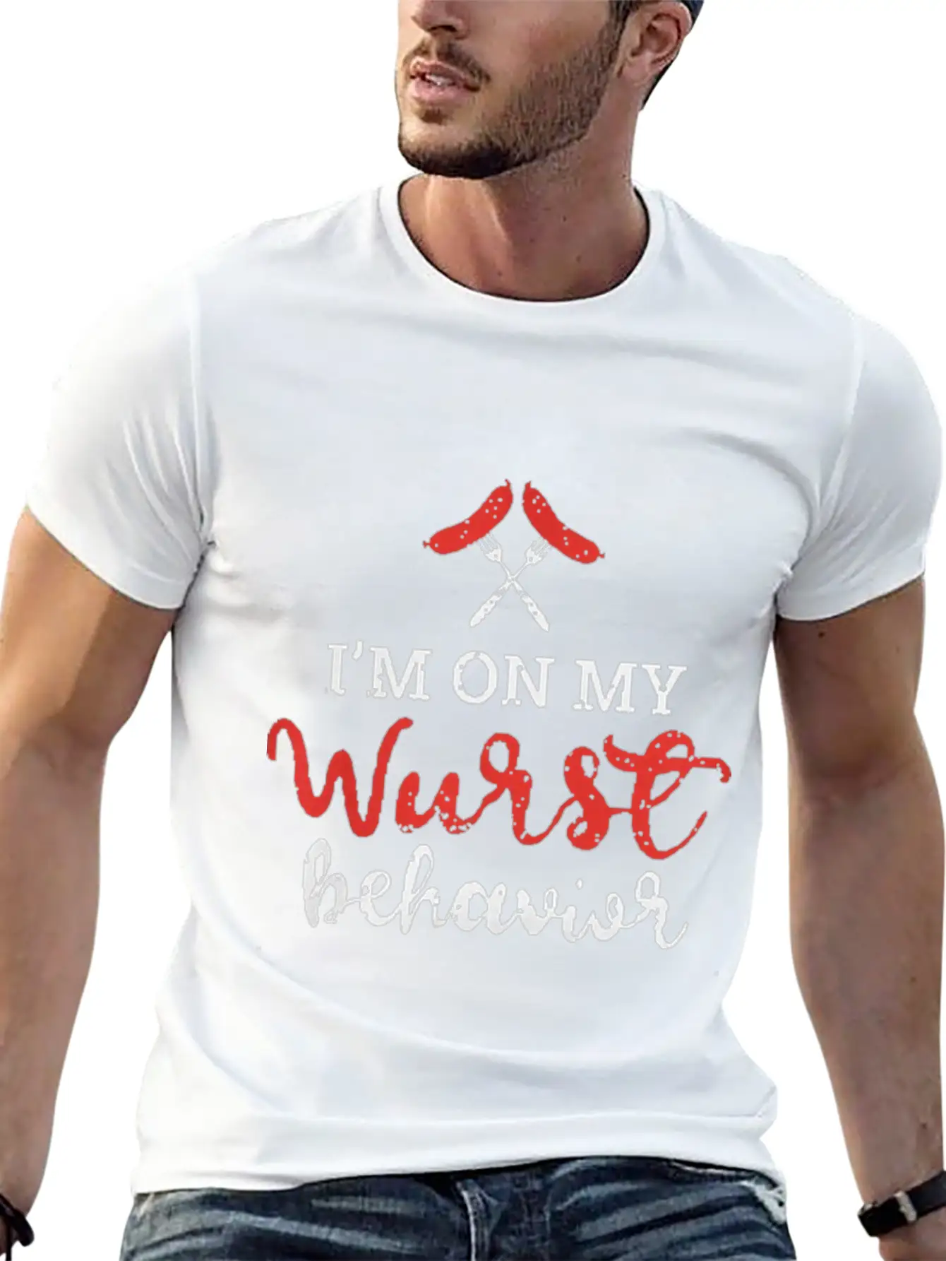 My Wurst Behavior Oktoberfest Foodie Stylish Everyday T-Shirt – Unisex Basic Cotton Tee