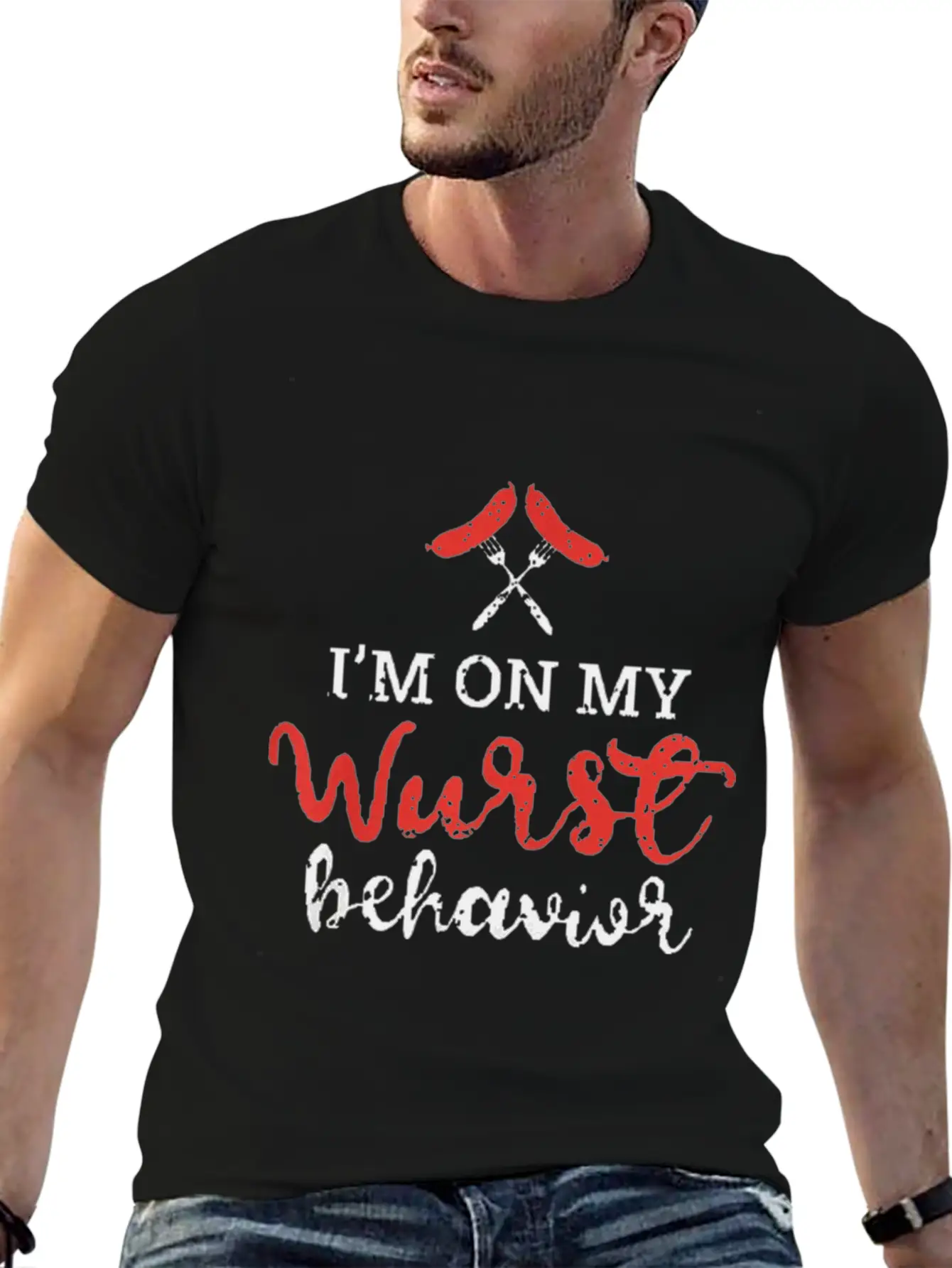 My Wurst Behavior Oktoberfest Foodie Stylish Everyday T-Shirt – Unisex Basic Cotton Tee