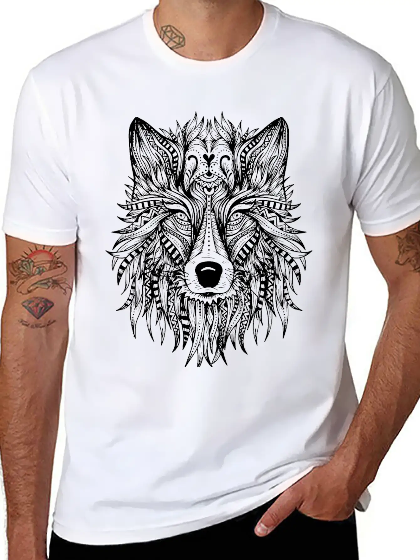 Mystic Wolf Stylish Everyday T-Shirt – Unisex Basic Cotton Tee