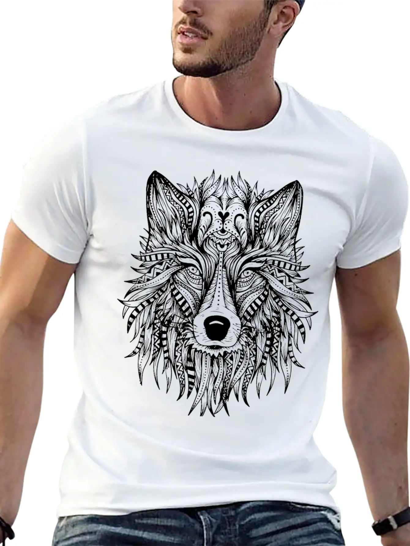 Mystic Wolf Stylish Everyday T-Shirt – Unisex Basic Cotton Tee