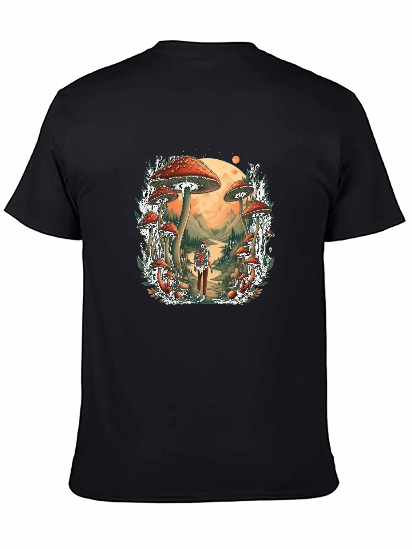 Mystical Forest | Mushroom Wanderer Stylish Everyday T-Shirt – Unisex Basic Cotton Tee