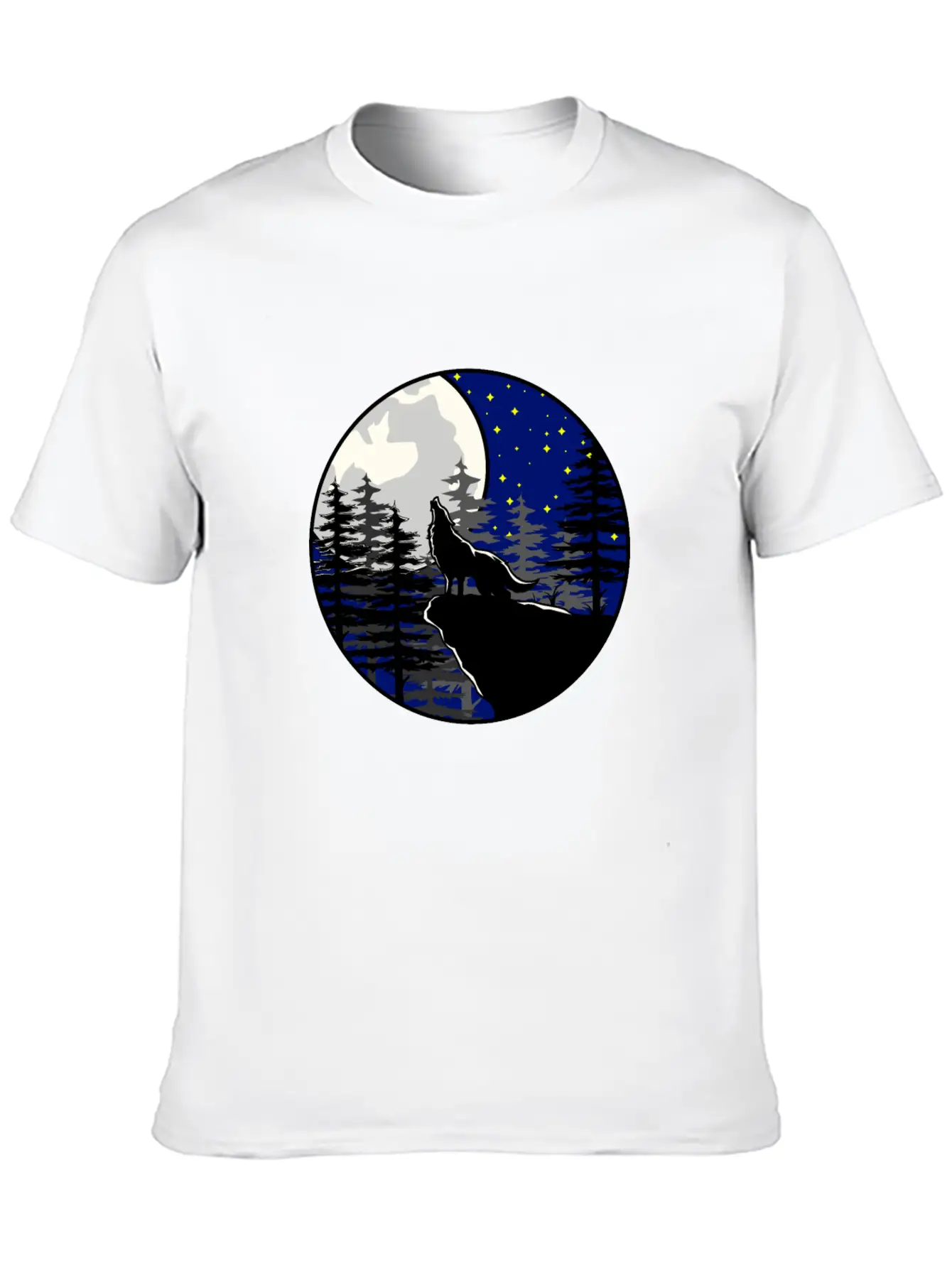 Mystical To The Moon Howling Wolf Unisex Casual T-Shirt – Clean Design For Daily Comfort