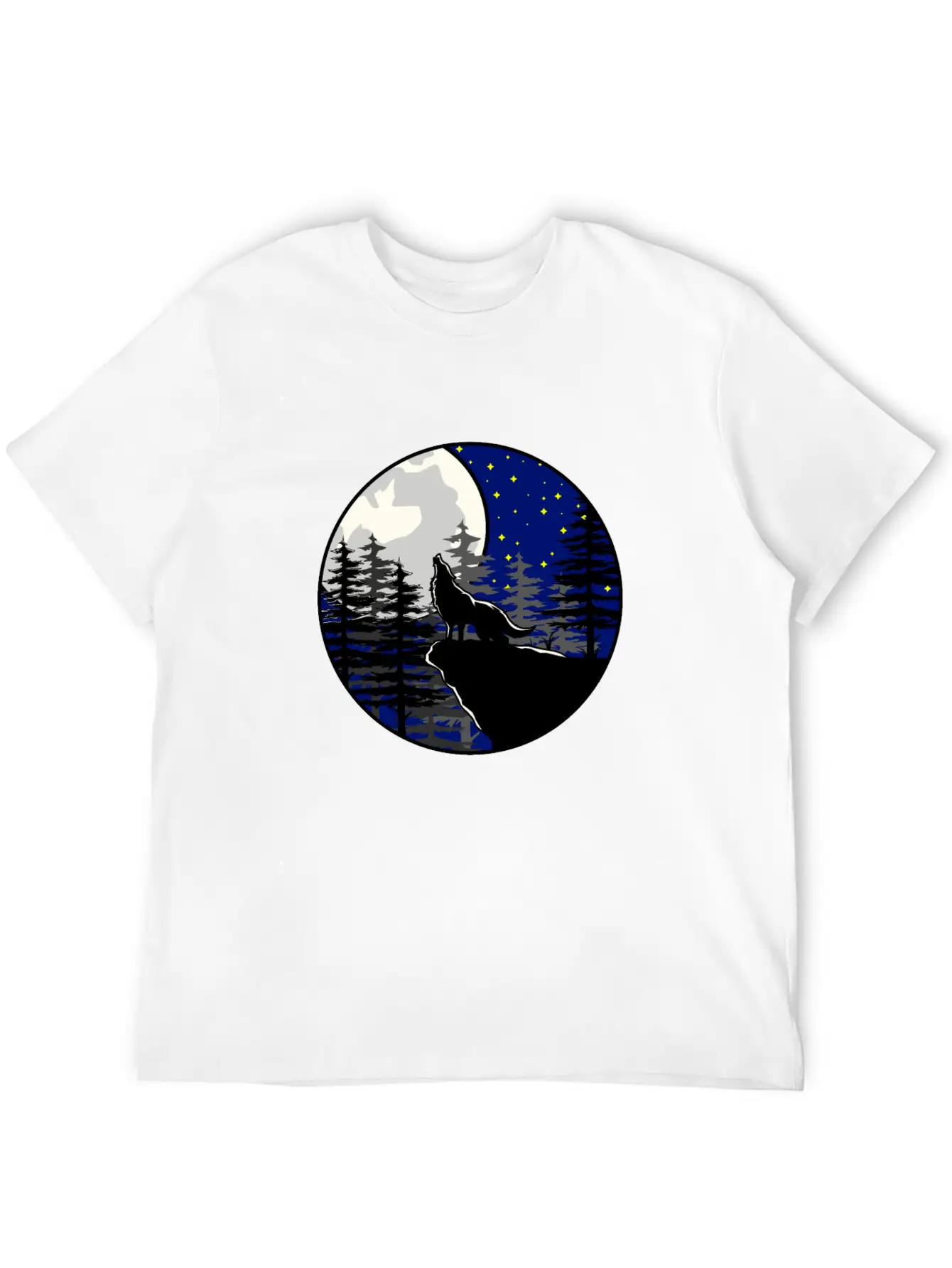 Mystical To The Moon Howling Wolf Unisex Casual T-Shirt – Clean Design For Daily Comfort