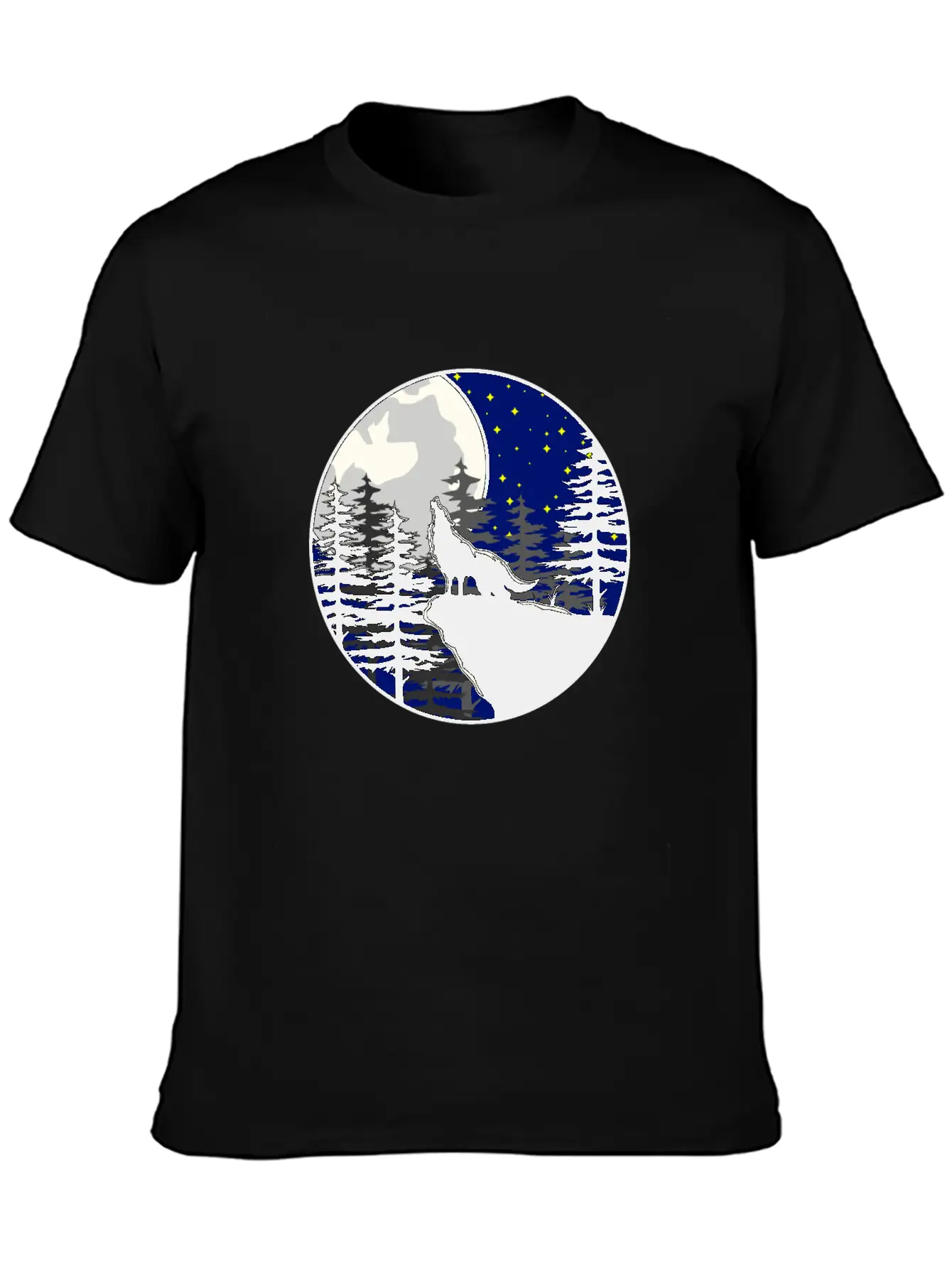 Mystical To The Moon Howling Wolf Unisex Casual T-Shirt – Clean Design For Daily Comfort