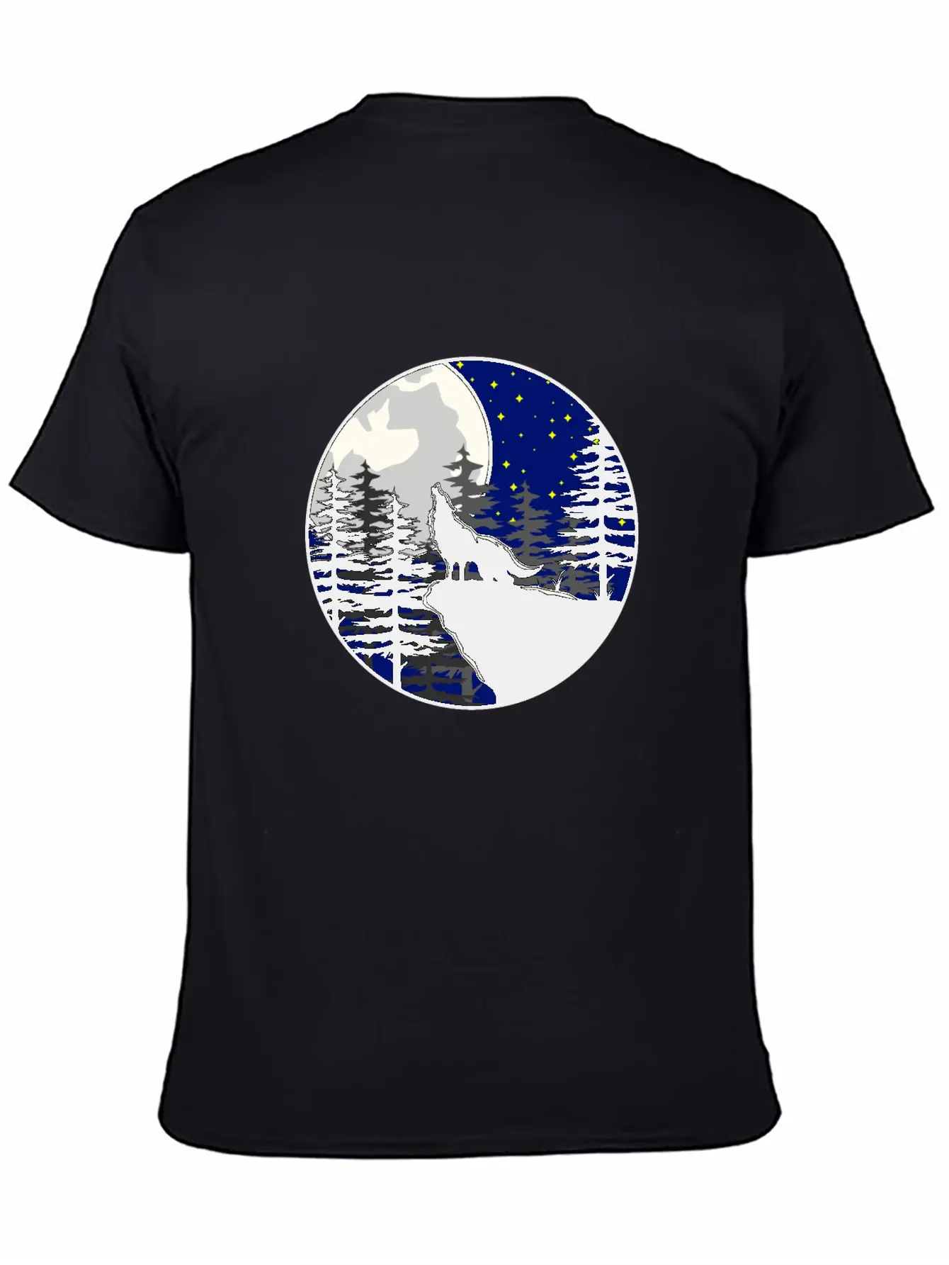 Mystical To The Moon Howling Wolf Unisex Casual T-Shirt – Clean Design For Daily Comfort