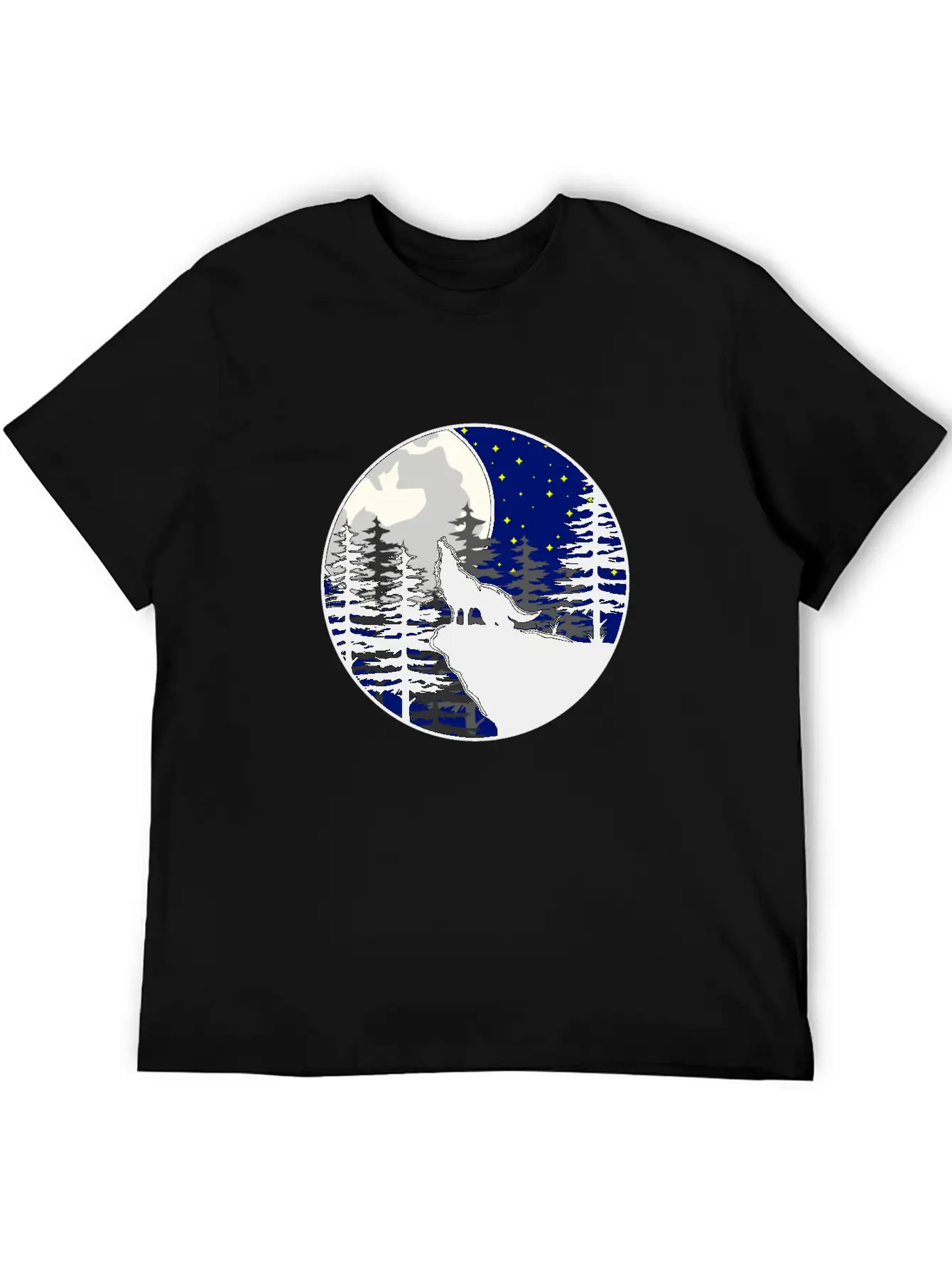 Mystical To The Moon Howling Wolf Unisex Casual T-Shirt – Clean Design For Daily Comfort