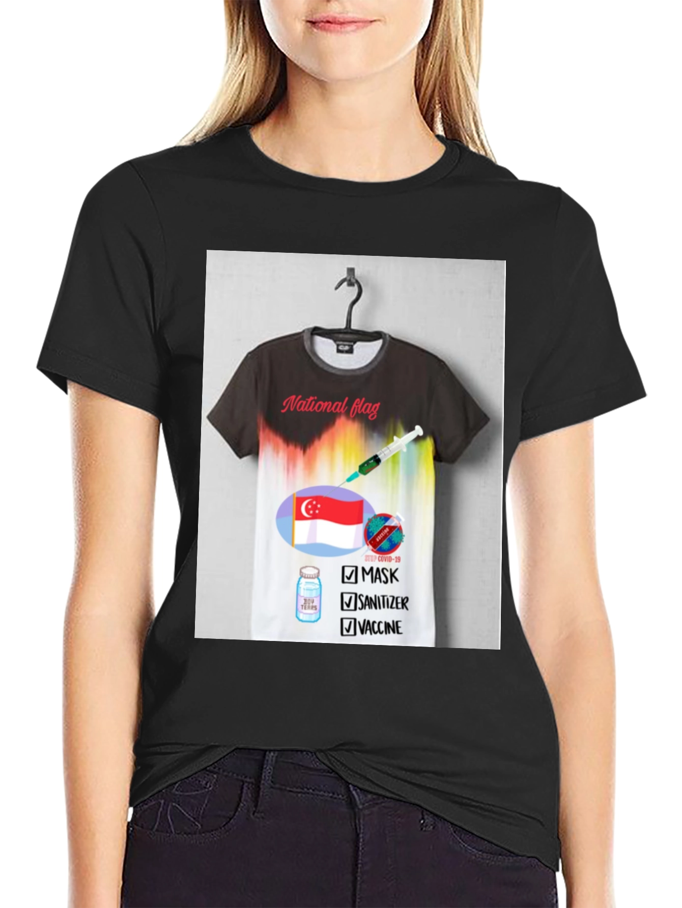 Singapore Flag Graphic T-Shirt: Stay Safe & Patriotic