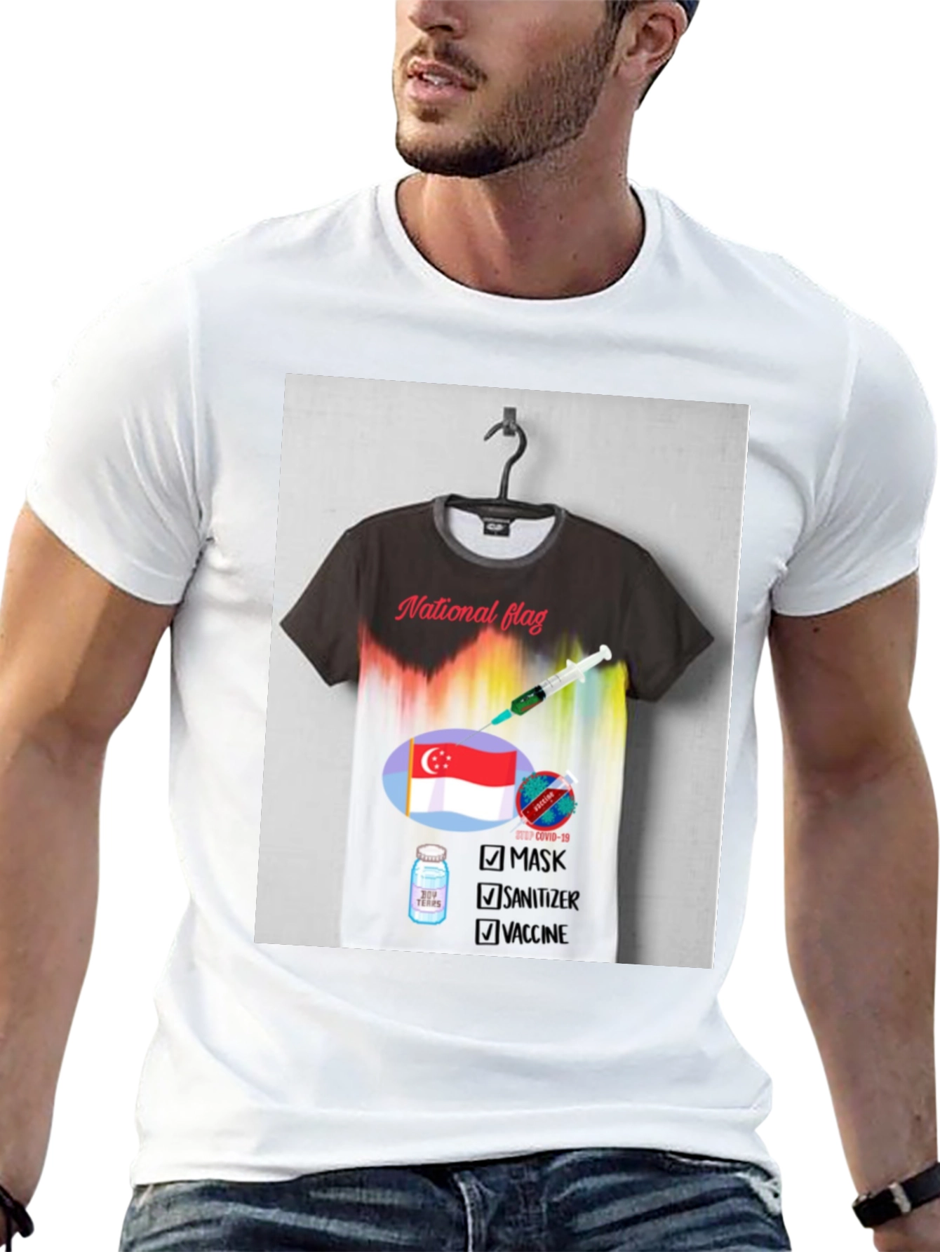 Singapore Flag Graphic T-Shirt: Stay Safe & Patriotic
