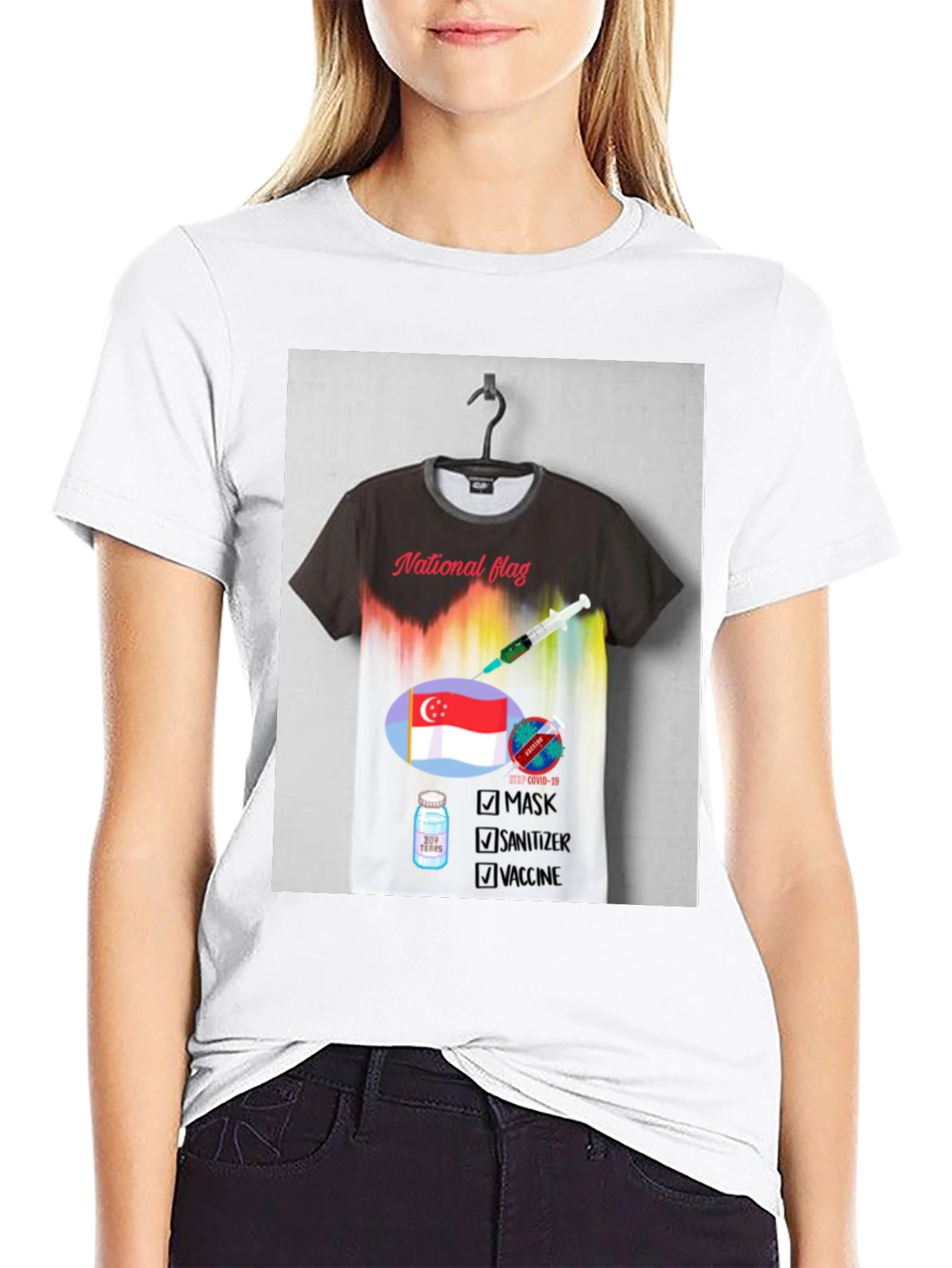 Singapore Flag Graphic T-Shirt: Stay Safe & Patriotic