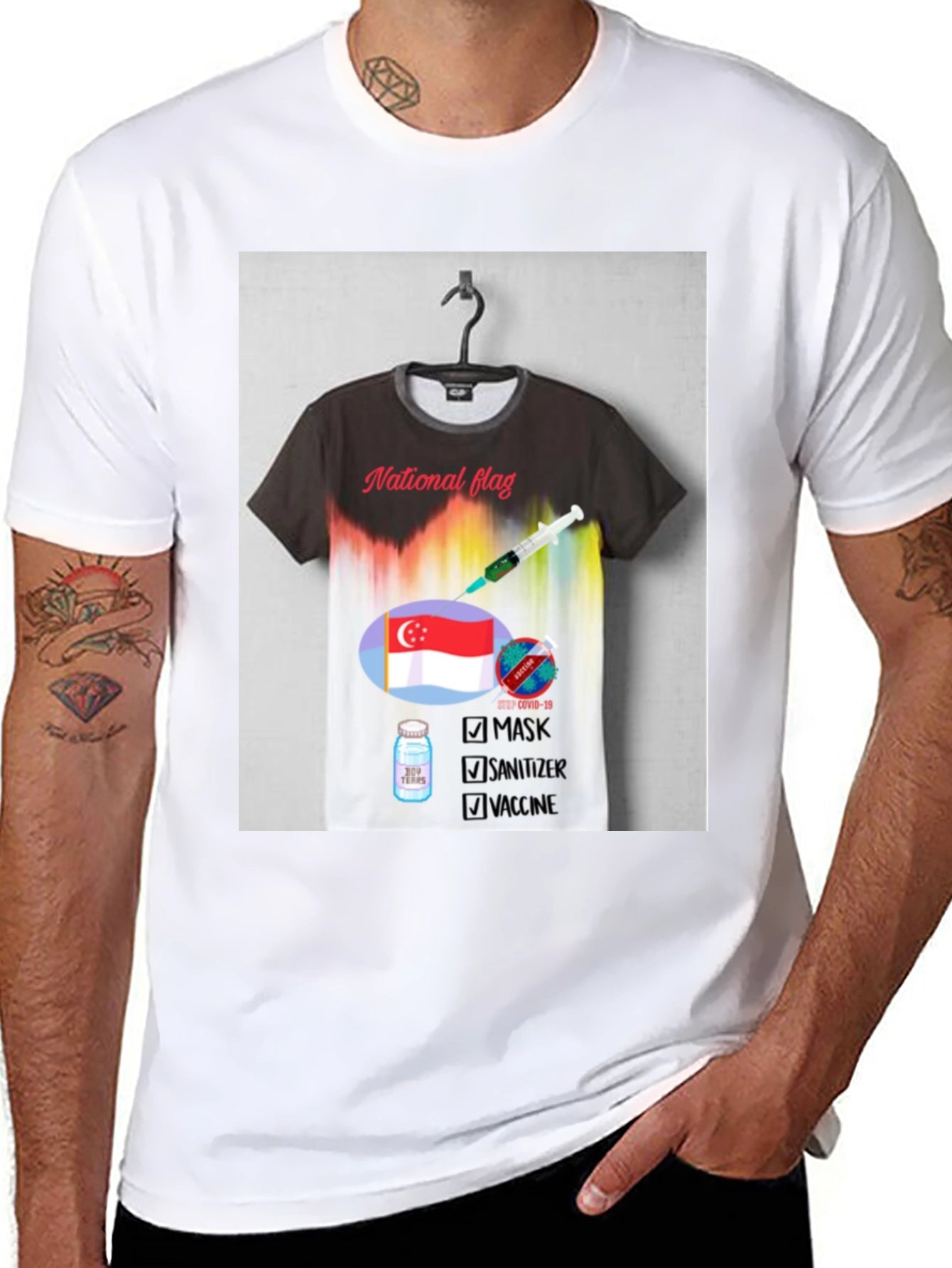 Singapore Flag Graphic T-Shirt: Stay Safe & Patriotic