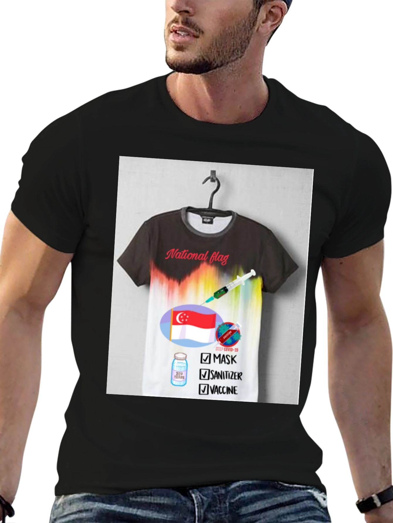 Singapore Flag Graphic T-Shirt: Stay Safe & Patriotic