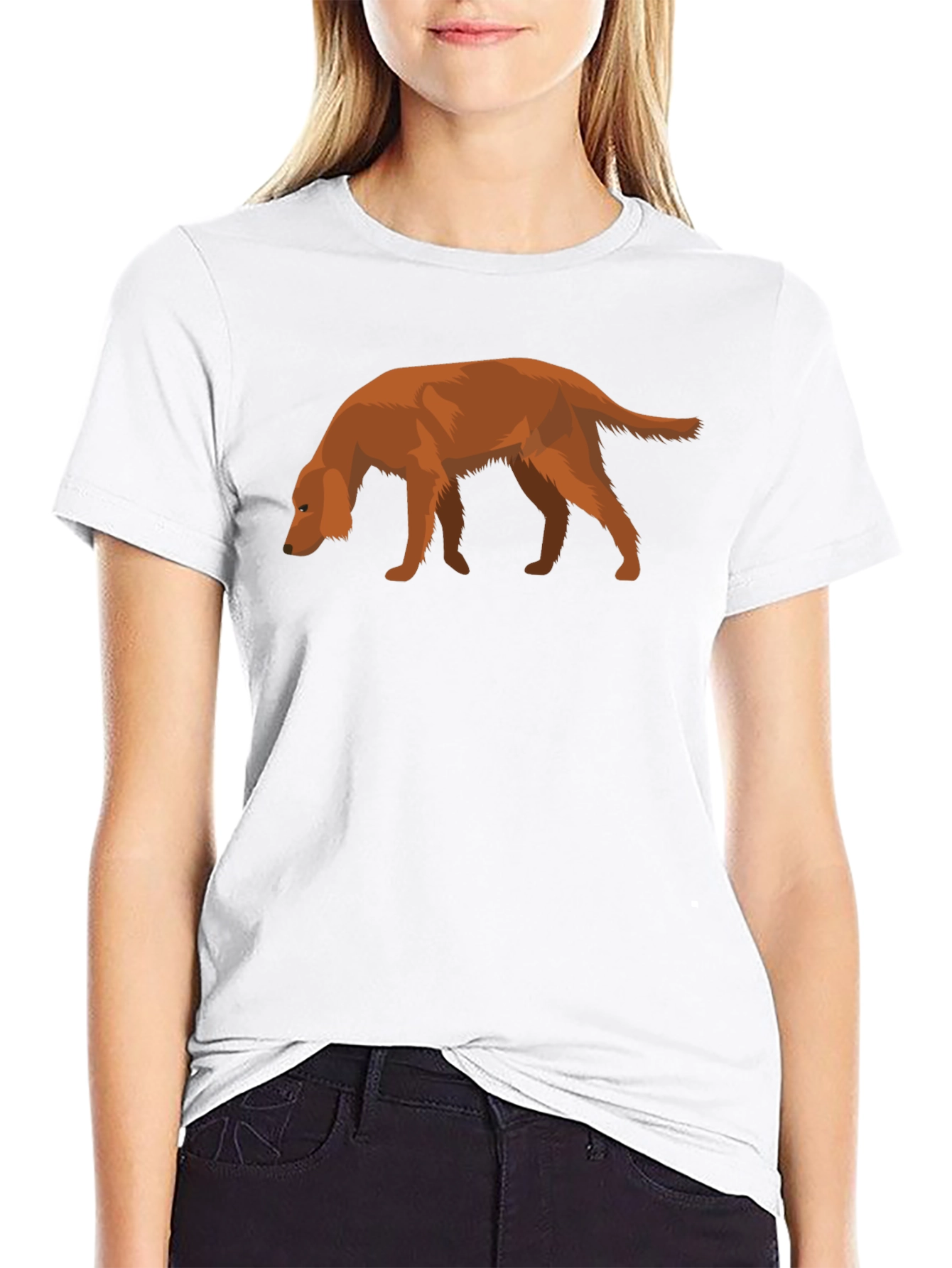 Dog Graphic Tee - Black Cotton Casual Shirt