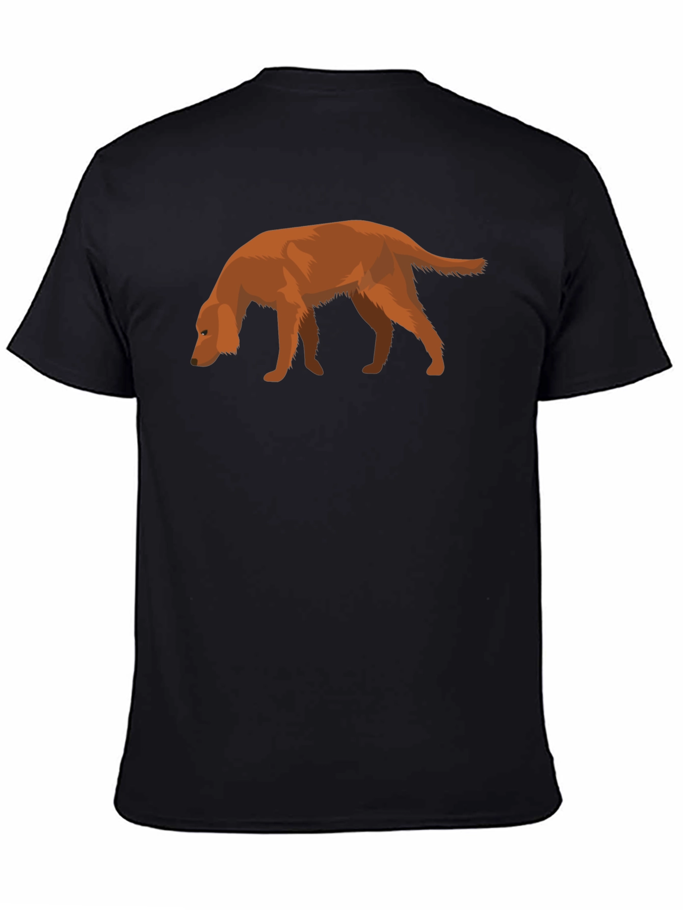Dog Graphic Tee - Black Cotton Casual Shirt