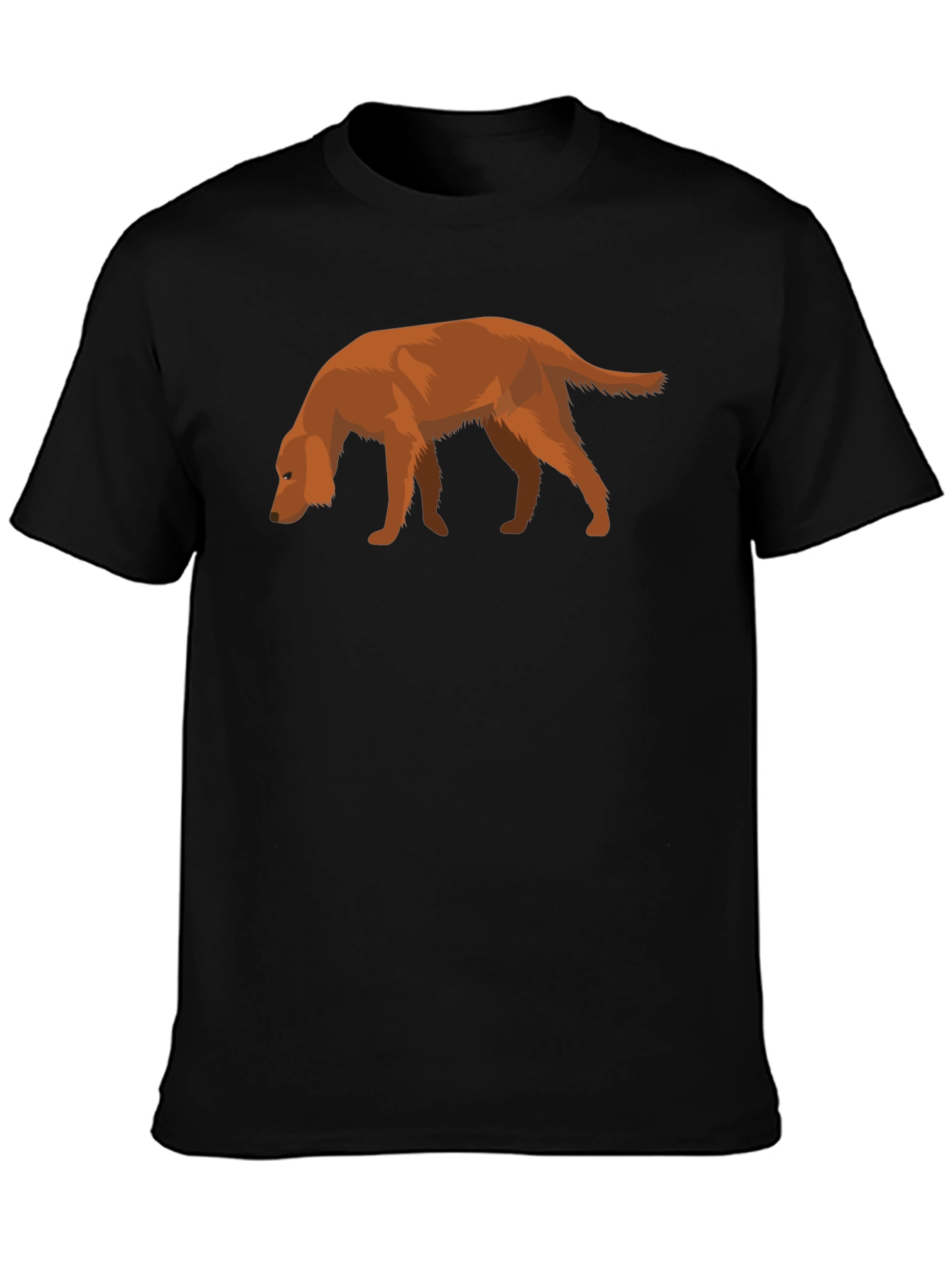 Dog Graphic Tee - Black Cotton Casual Shirt
