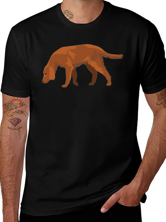 Dog Graphic Tee - Black Cotton Casual Shirt
