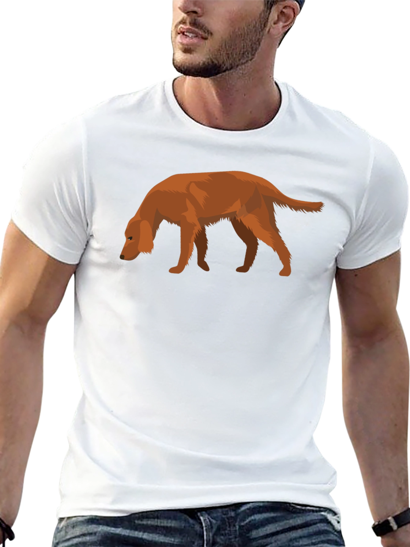 Dog Graphic Tee - Black Cotton Casual Shirt