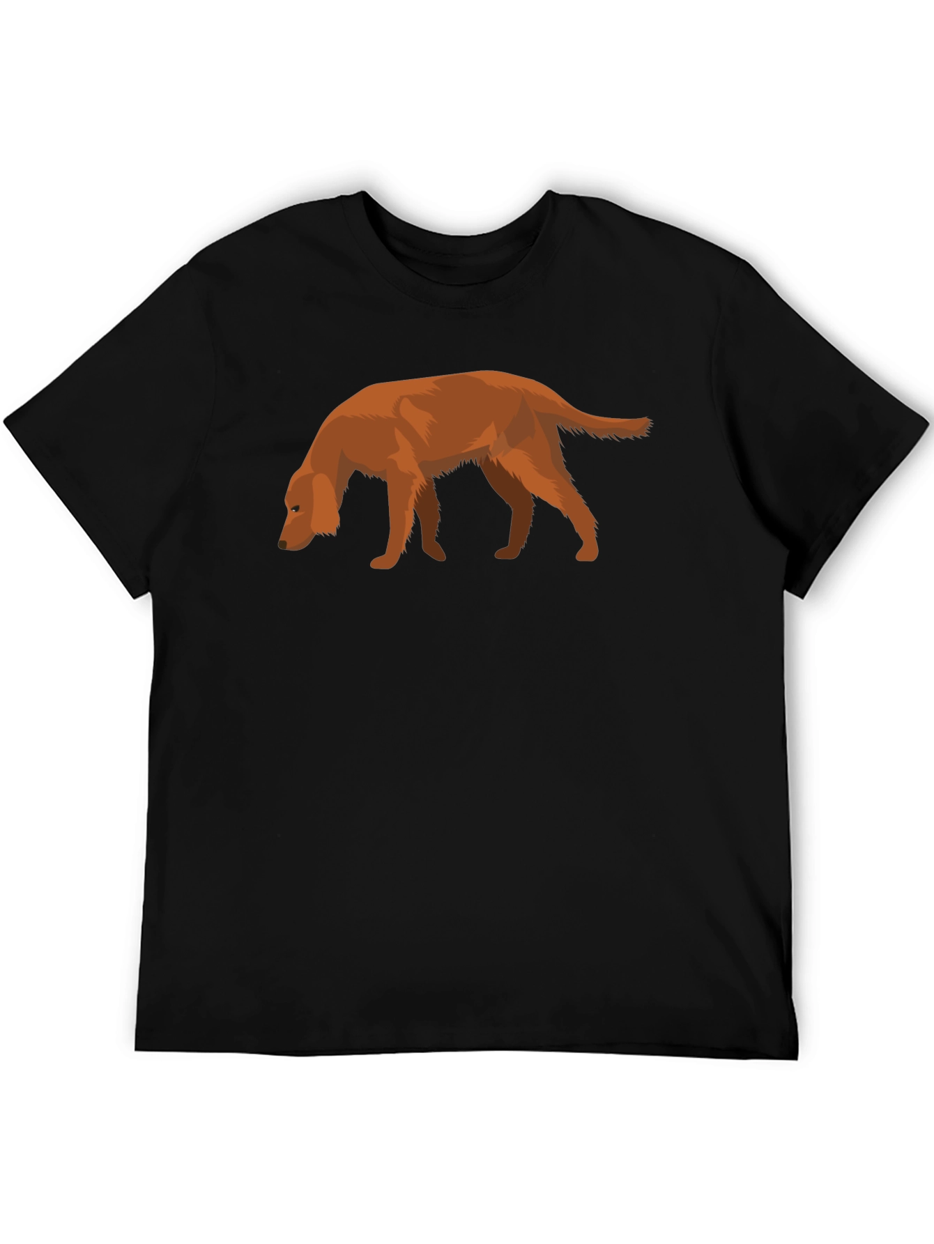 Dog Graphic Tee - Black Cotton Casual Shirt