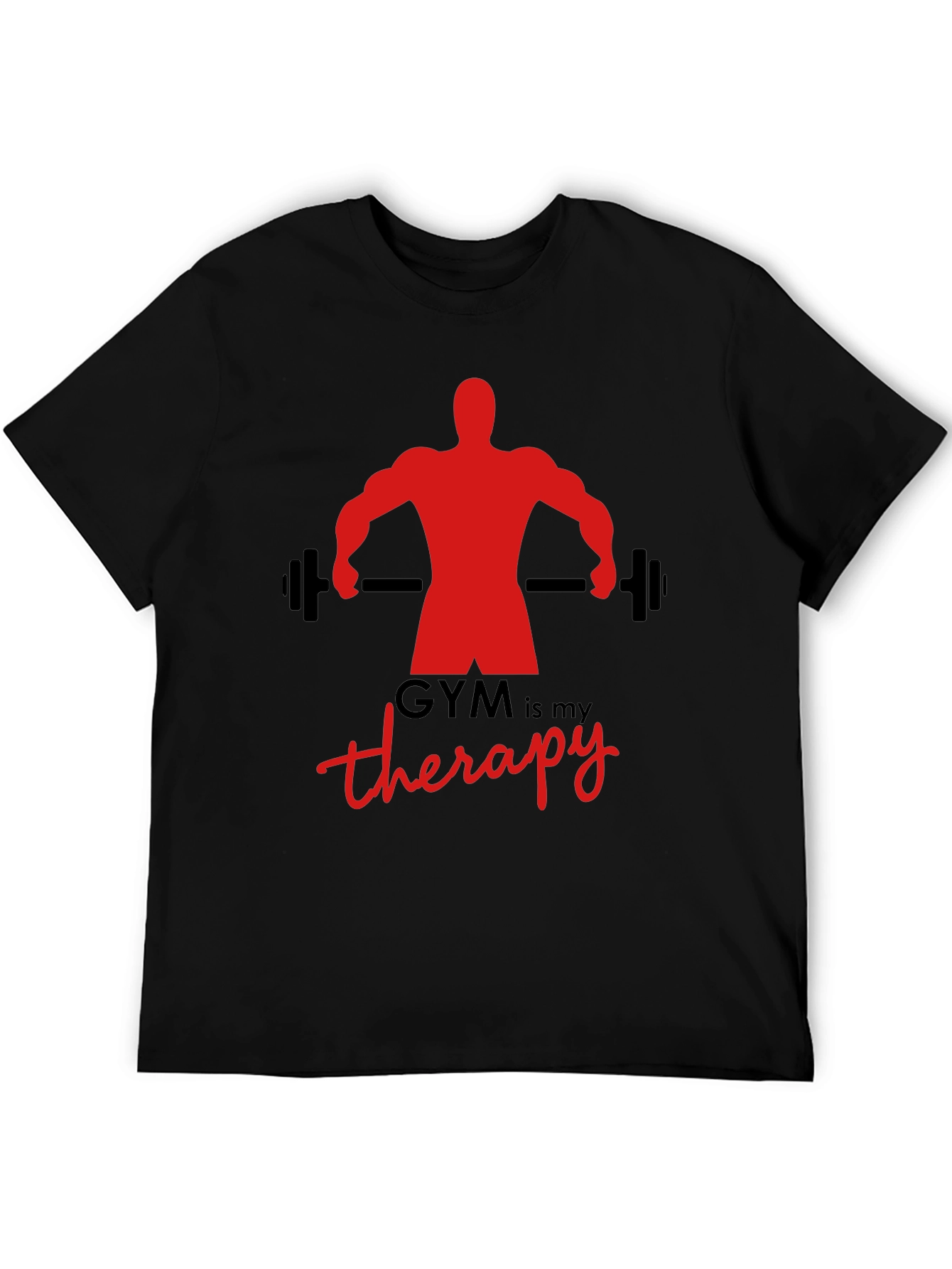 Gym is My Therapy Black T-Shirt