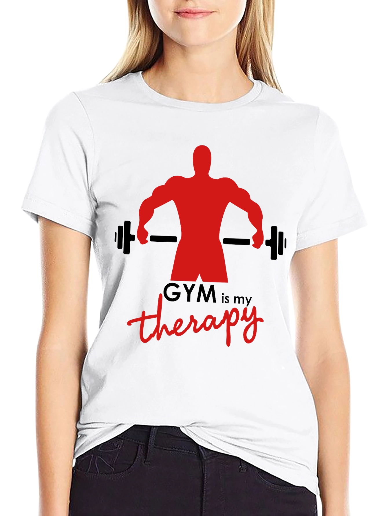 Gym is My Therapy Black T-Shirt