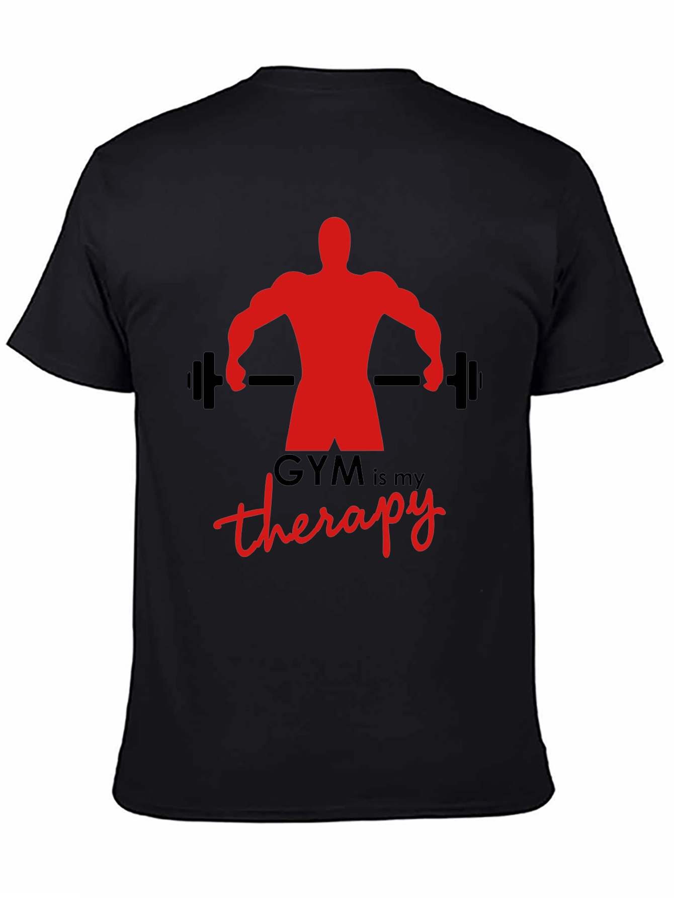 Gym is My Therapy Black T-Shirt