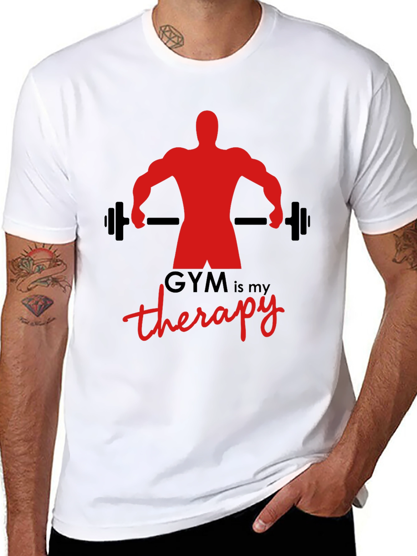 Gym is My Therapy Black T-Shirt