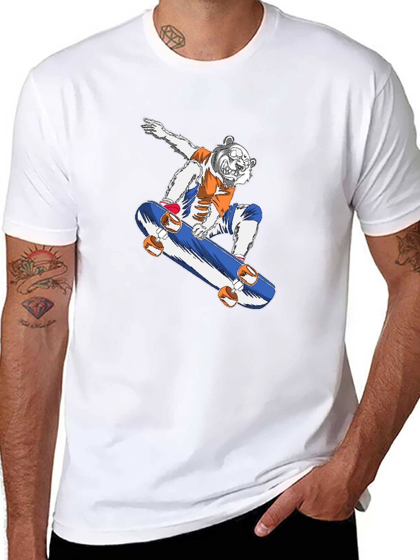 Cool Bear Skateboarder Graphic Tee