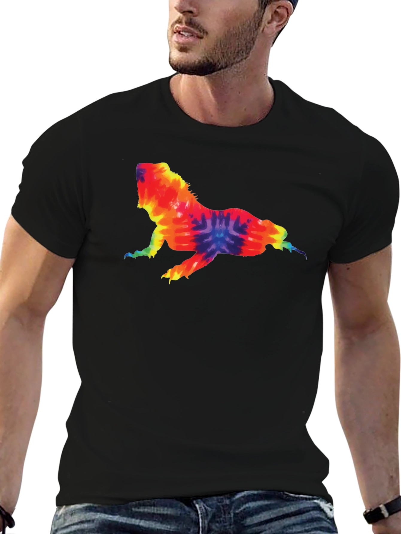 Tie Dye Lizard Graphic Tee - Cool & Casual