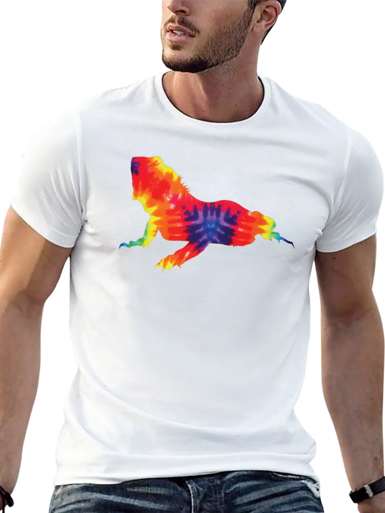 Tie Dye Lizard Graphic Tee - Cool & Casual