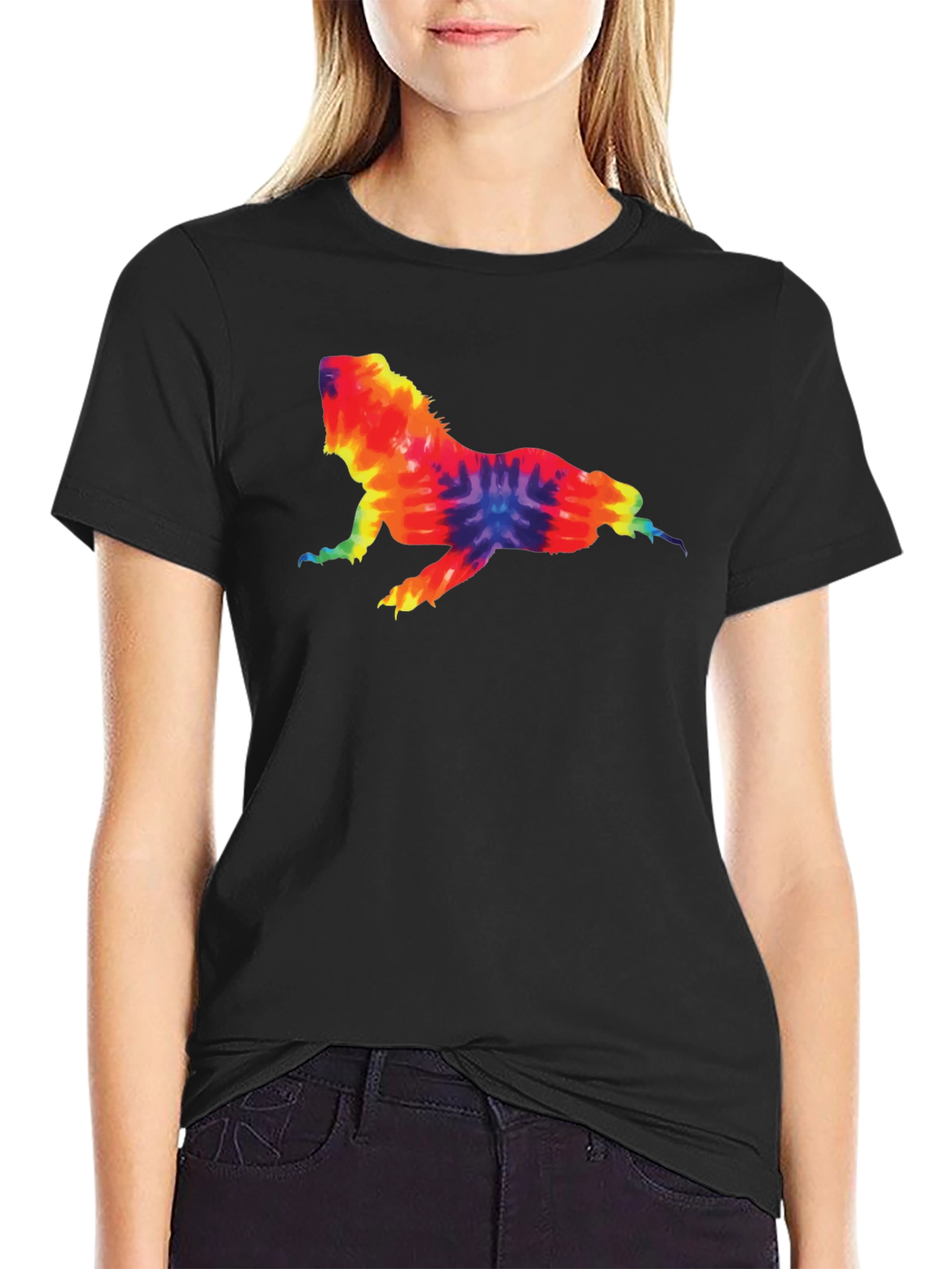 Tie Dye Lizard Graphic Tee - Cool & Casual