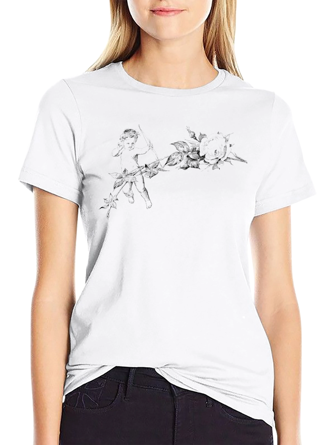 Mens Black Graphic Print Short Sleeve T-Shirt