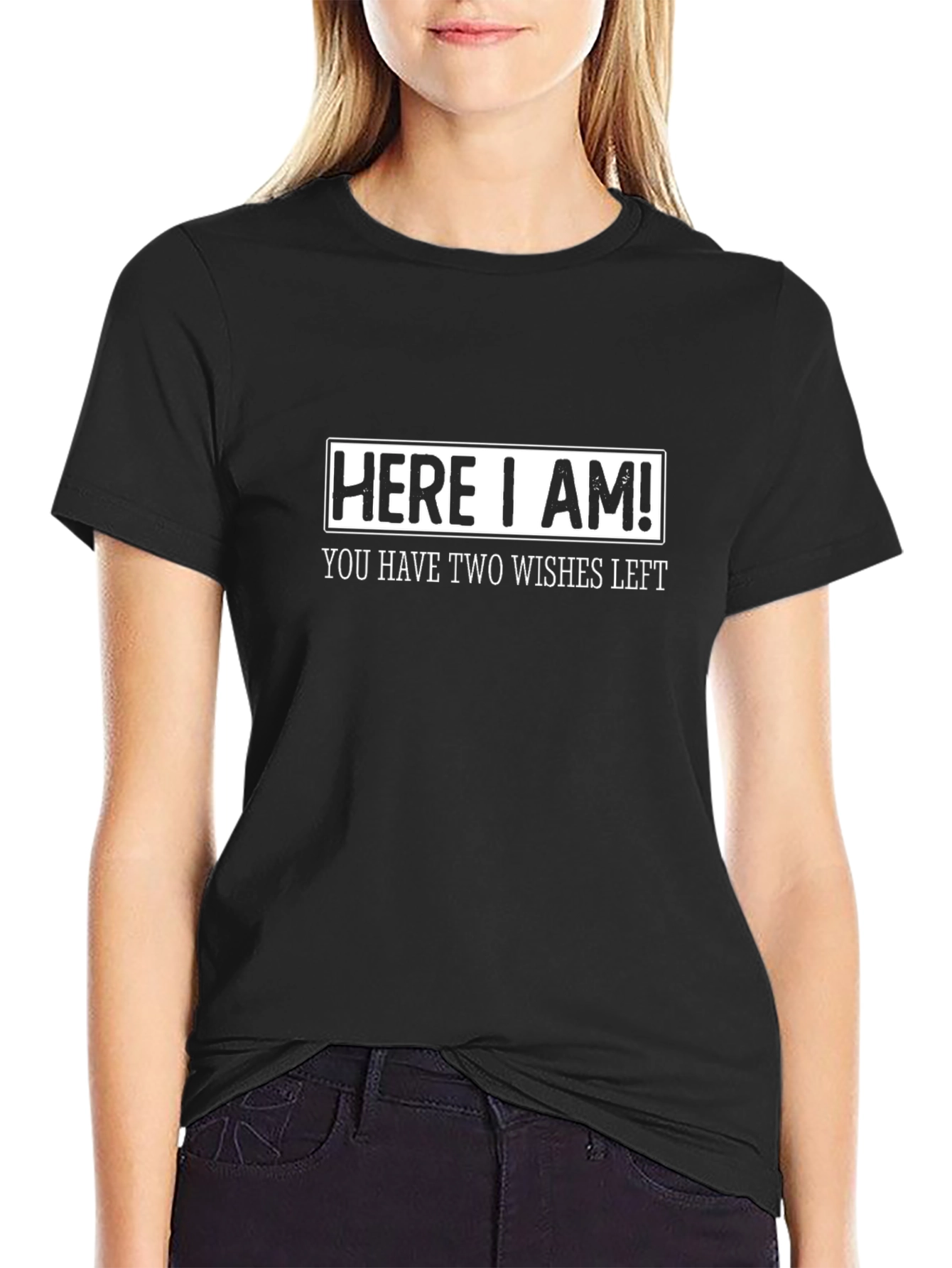 Here I Am! Funny Mens Black T-Shirt