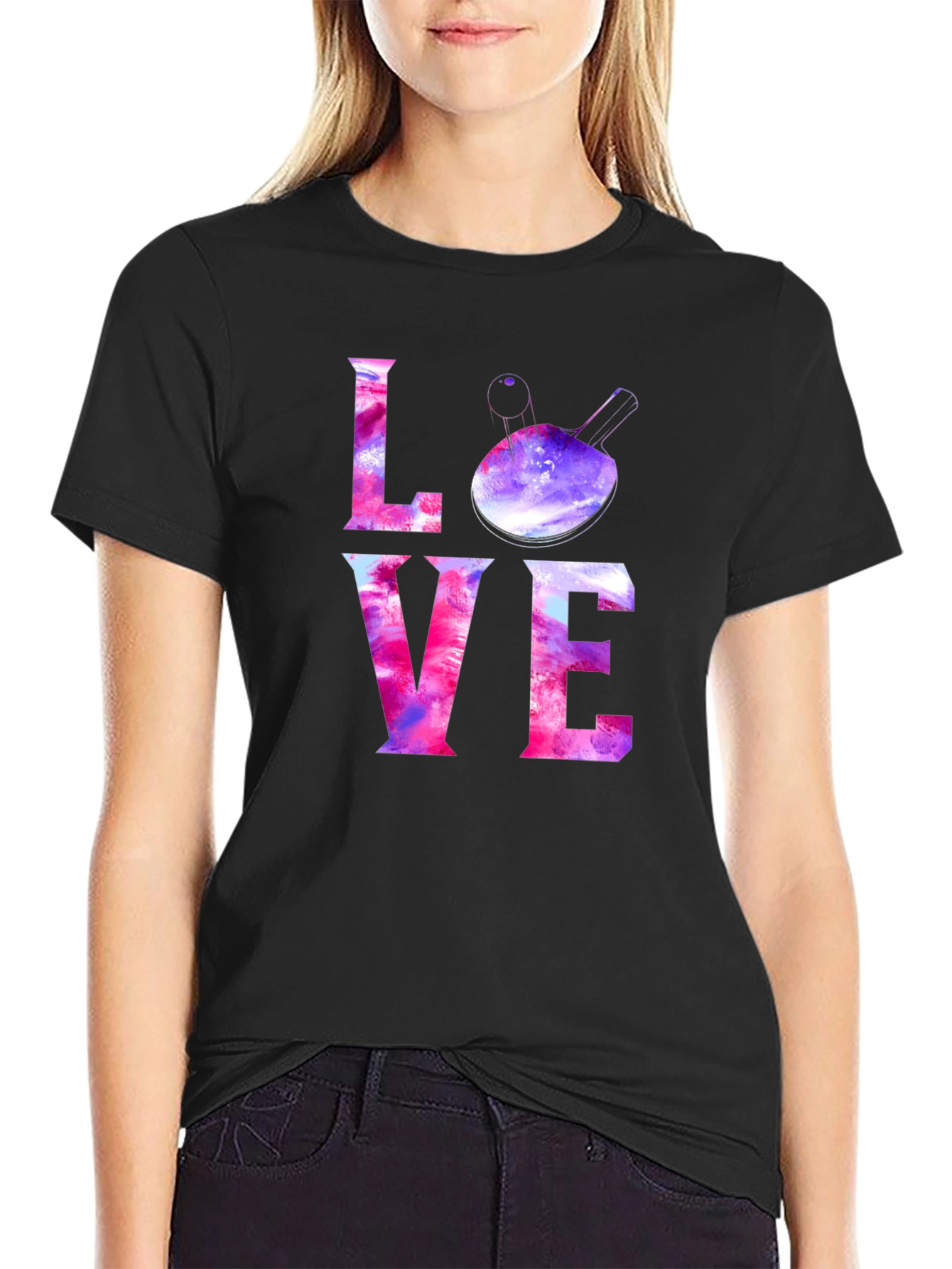 LOVE Ping Pong Paddle Graphic T-Shirt