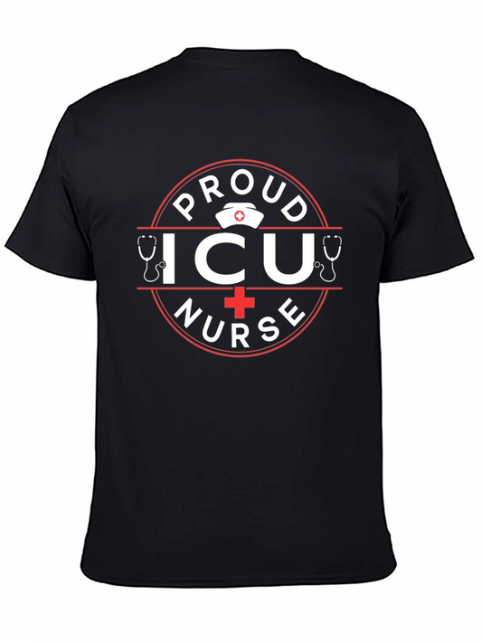 Proud ICU Nurse T-Shirt - Black