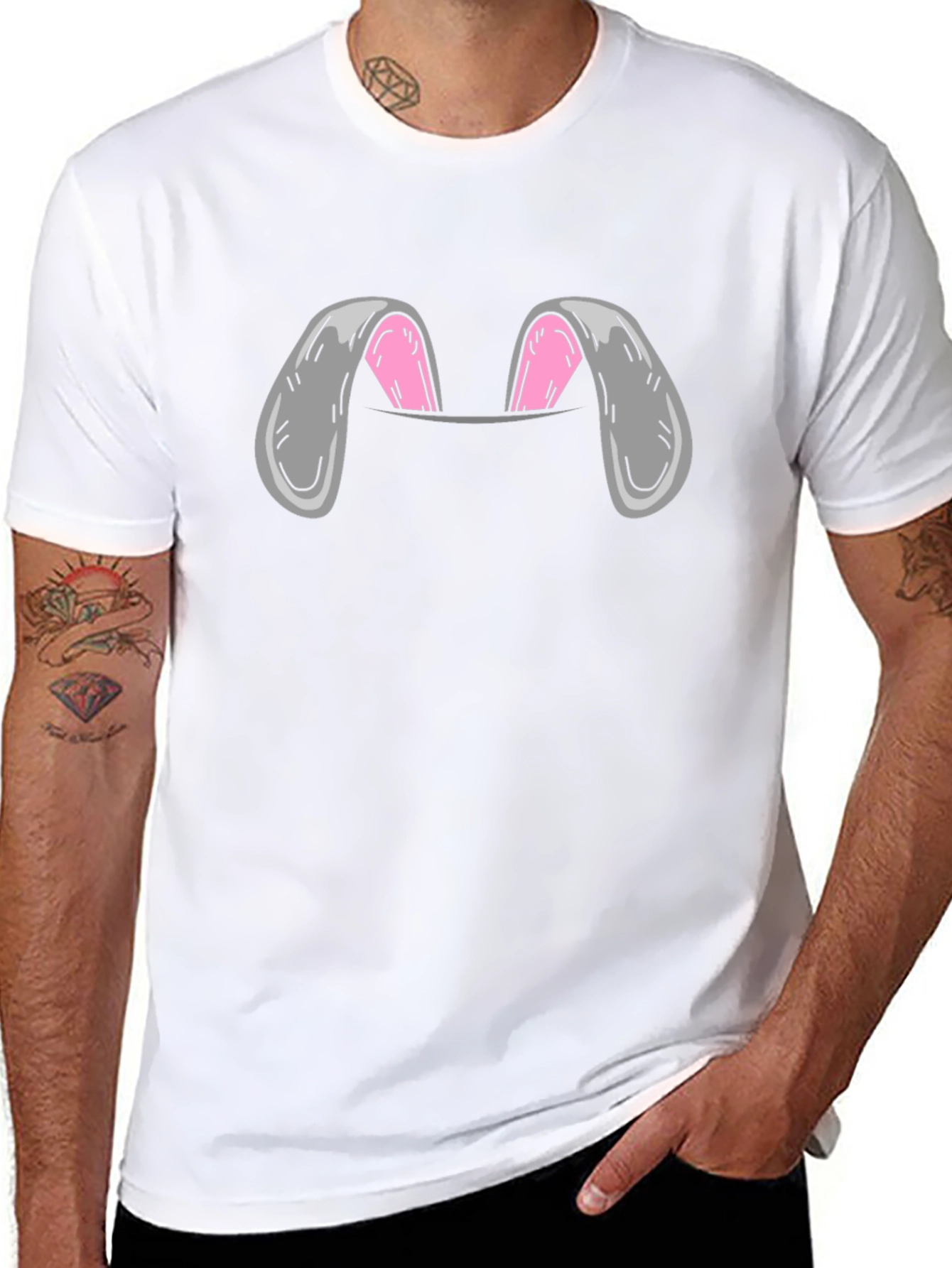 Bunny Ears Pocket T-Shirt - Cute & Fun!