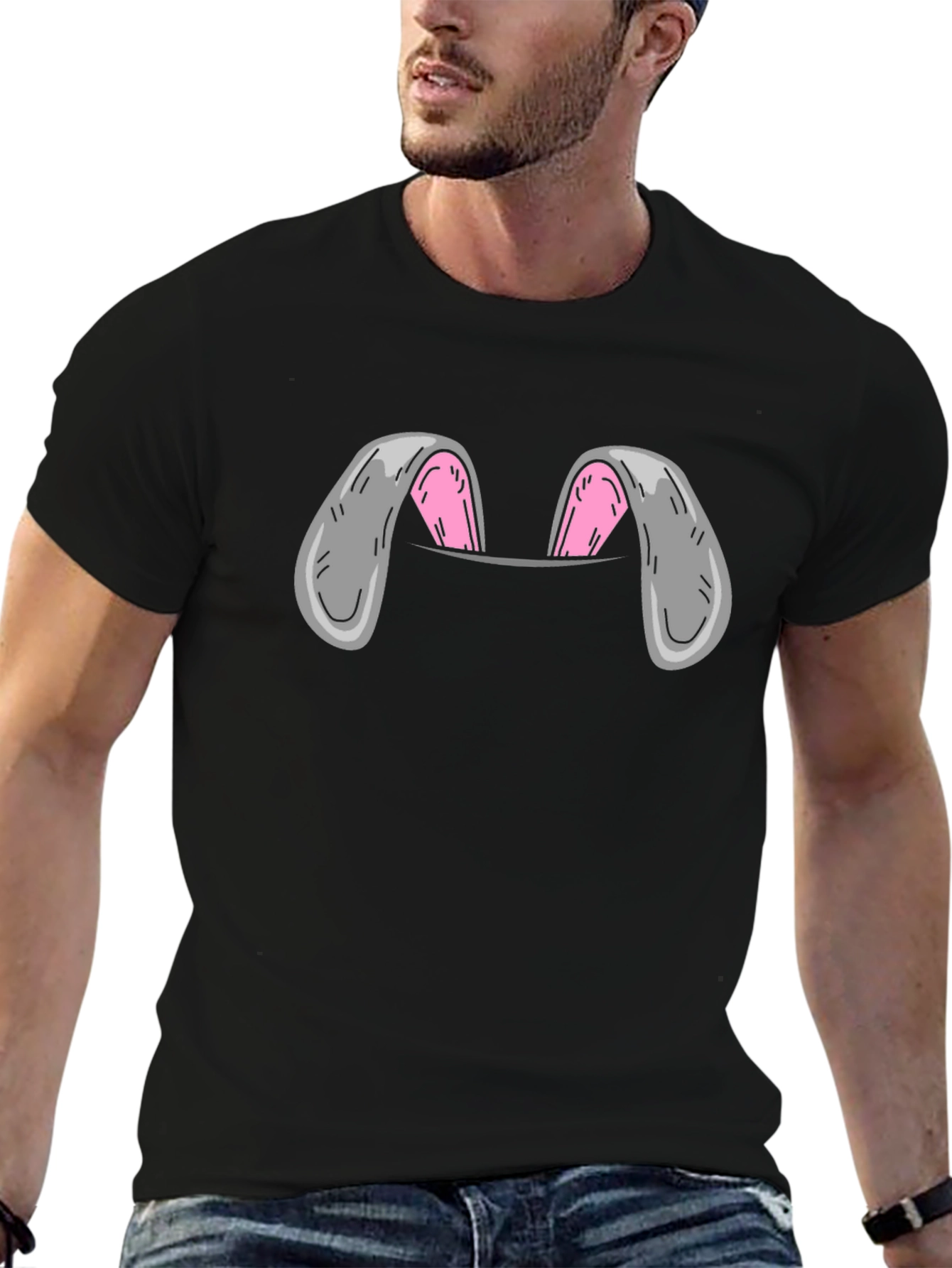 Bunny Ears Pocket T-Shirt - Cute & Fun!
