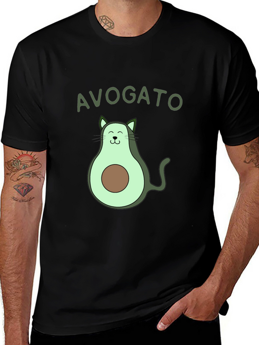 Avogato T-Shirt: Avocado Cat Graphic Tee