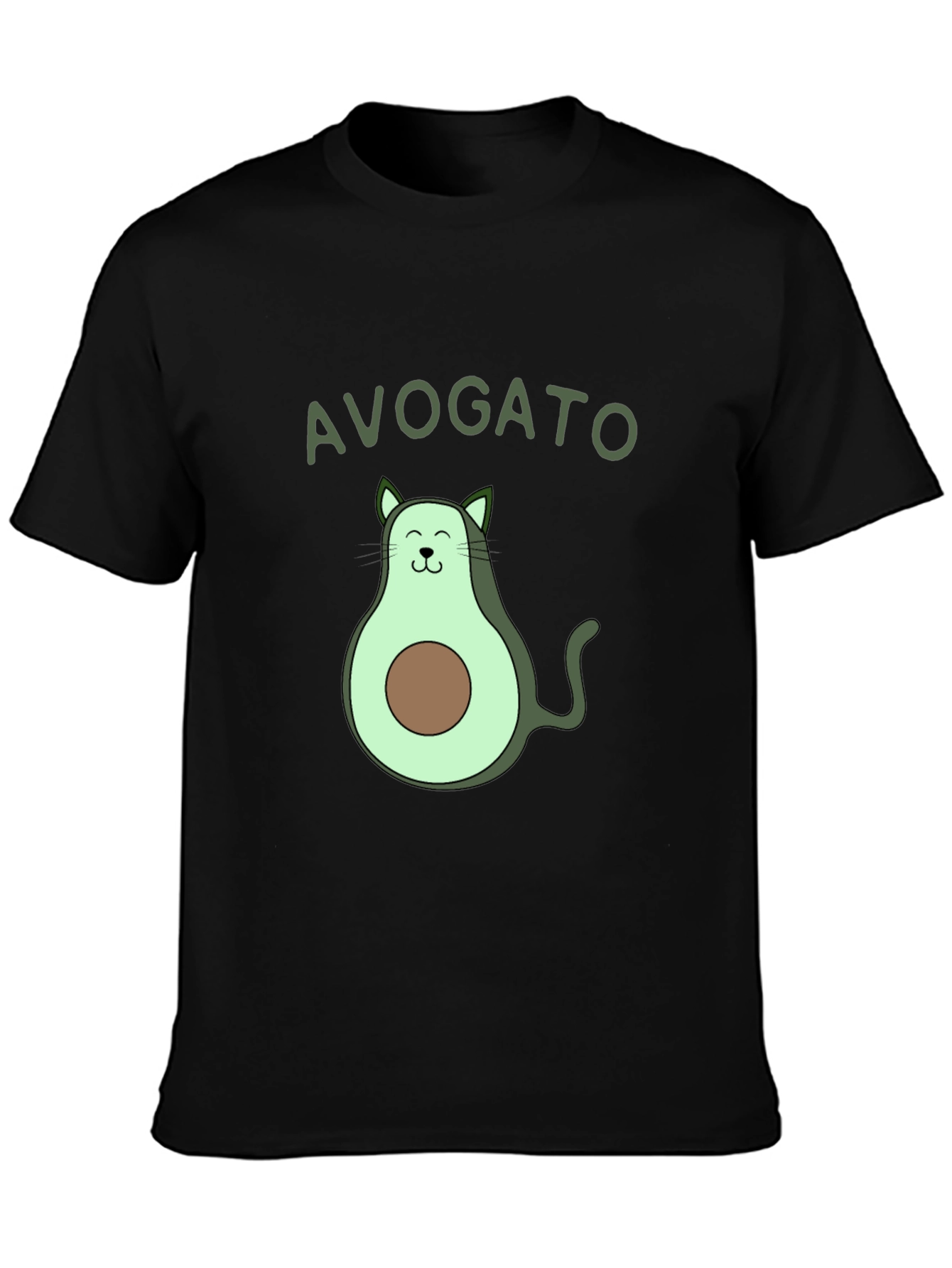 Avogato T-Shirt: Avocado Cat Graphic Tee