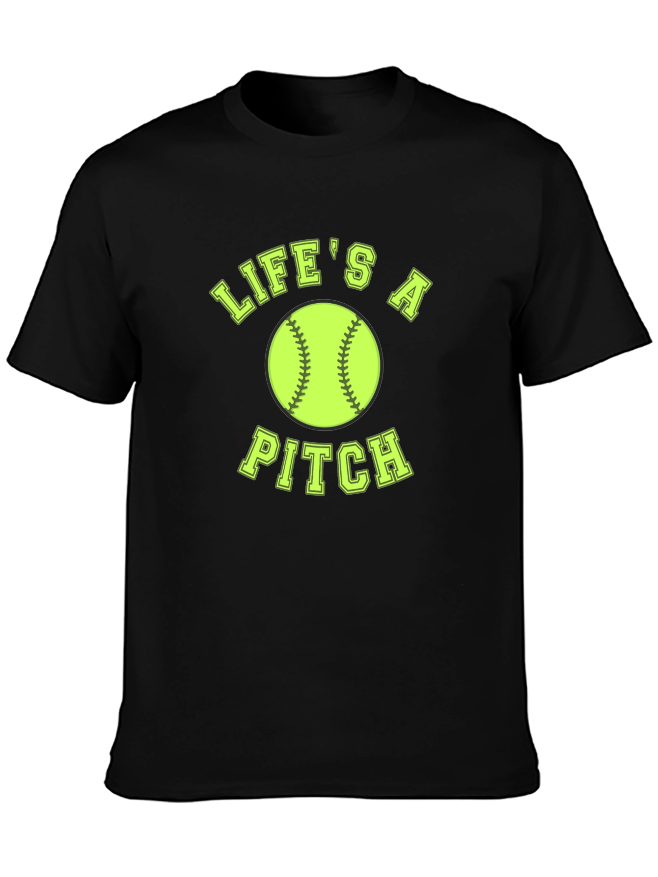 Lifes A Pitch Softball T-Shirt - Black