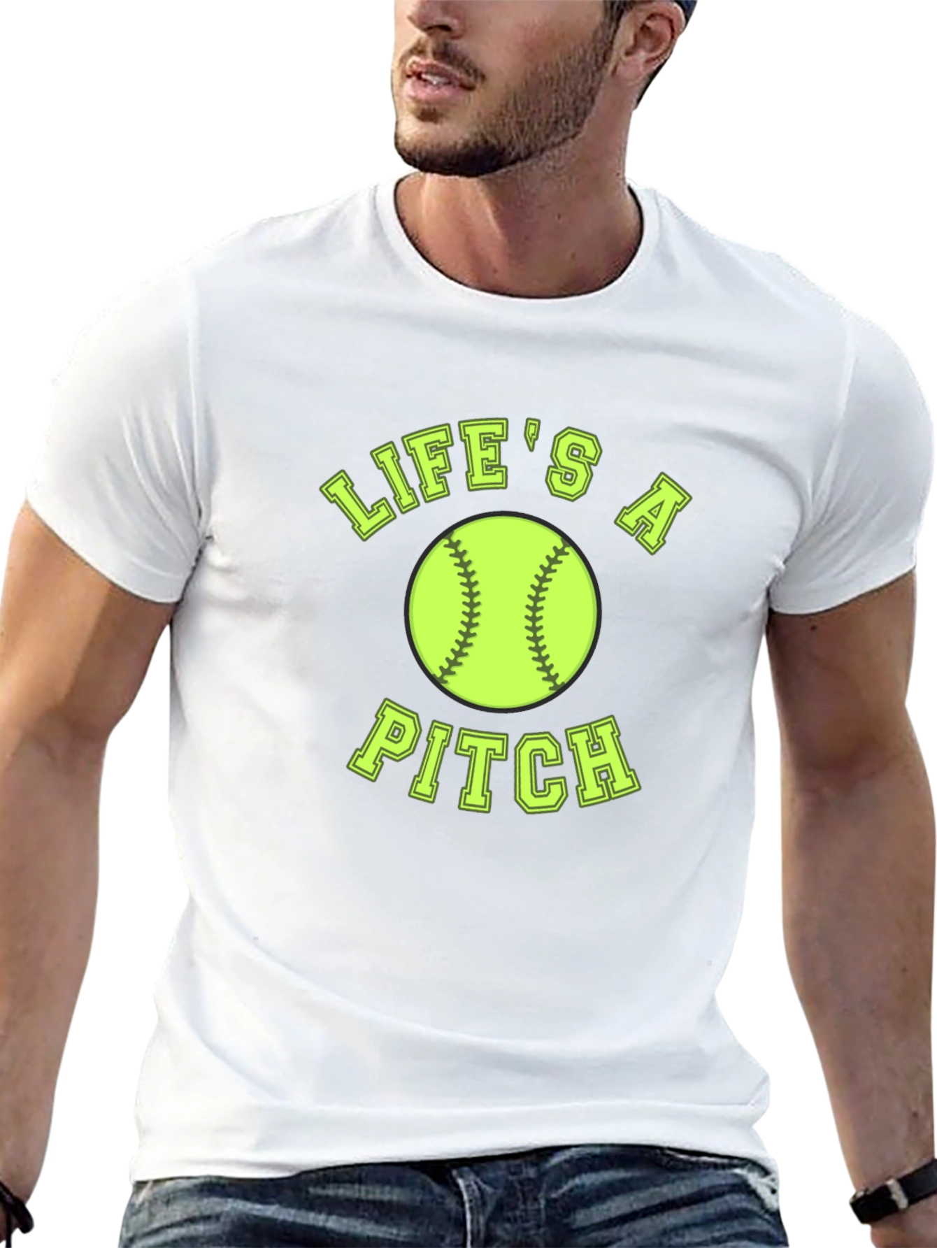 Lifes A Pitch Softball T-Shirt - Black