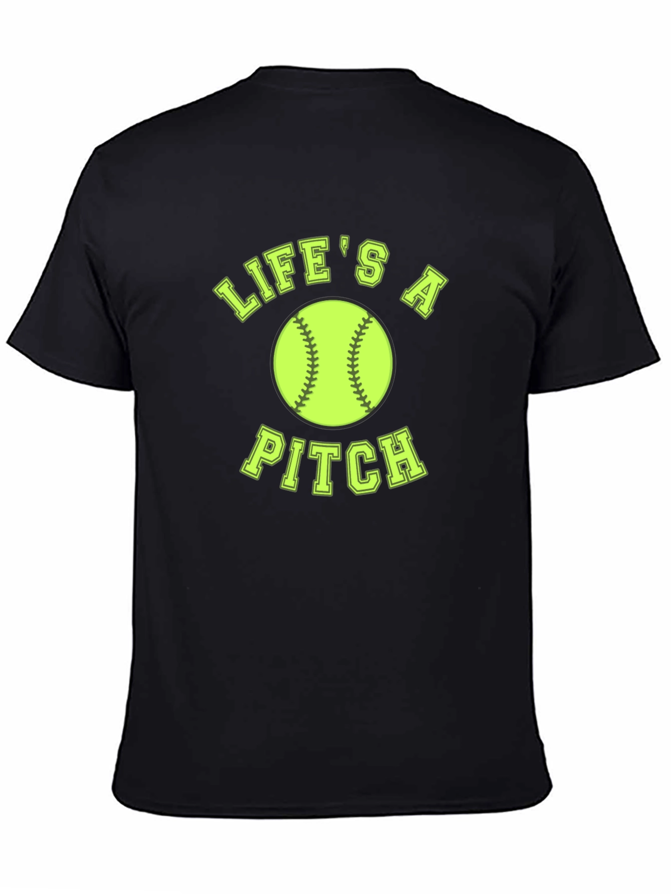 Lifes A Pitch Softball T-Shirt - Black