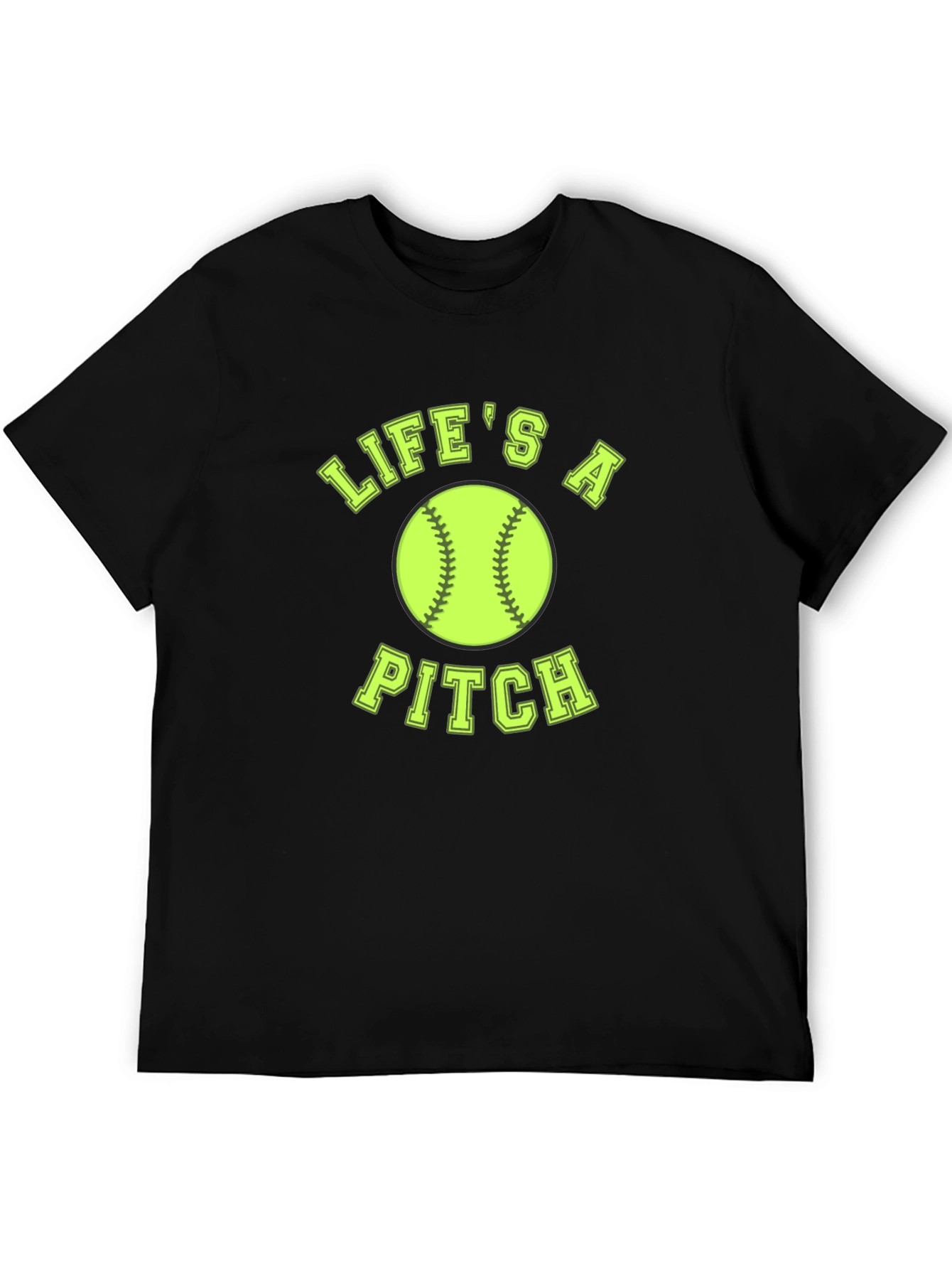 Lifes A Pitch Softball T-Shirt - Black